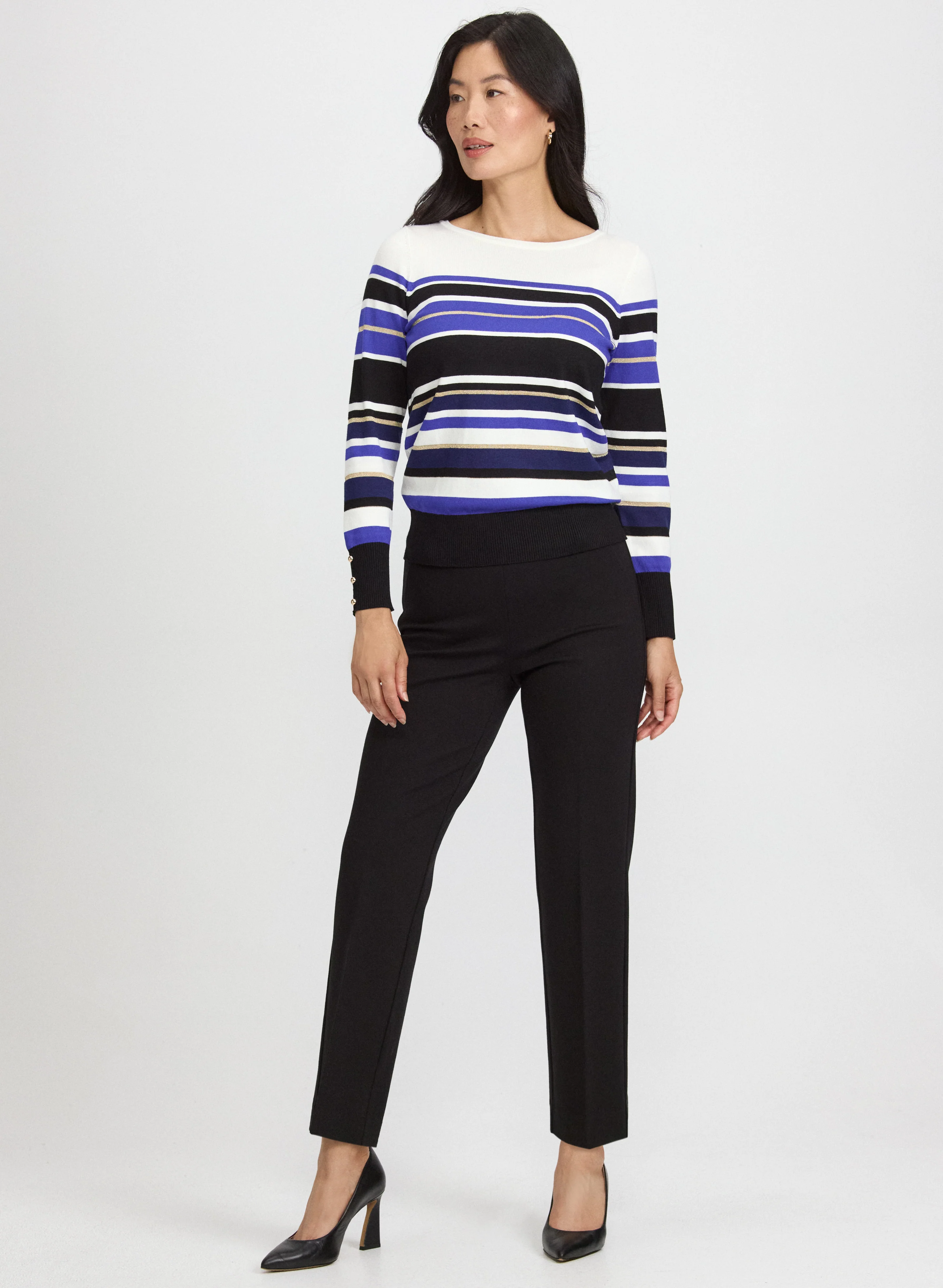 Metallic Striped Sweater - Image 3