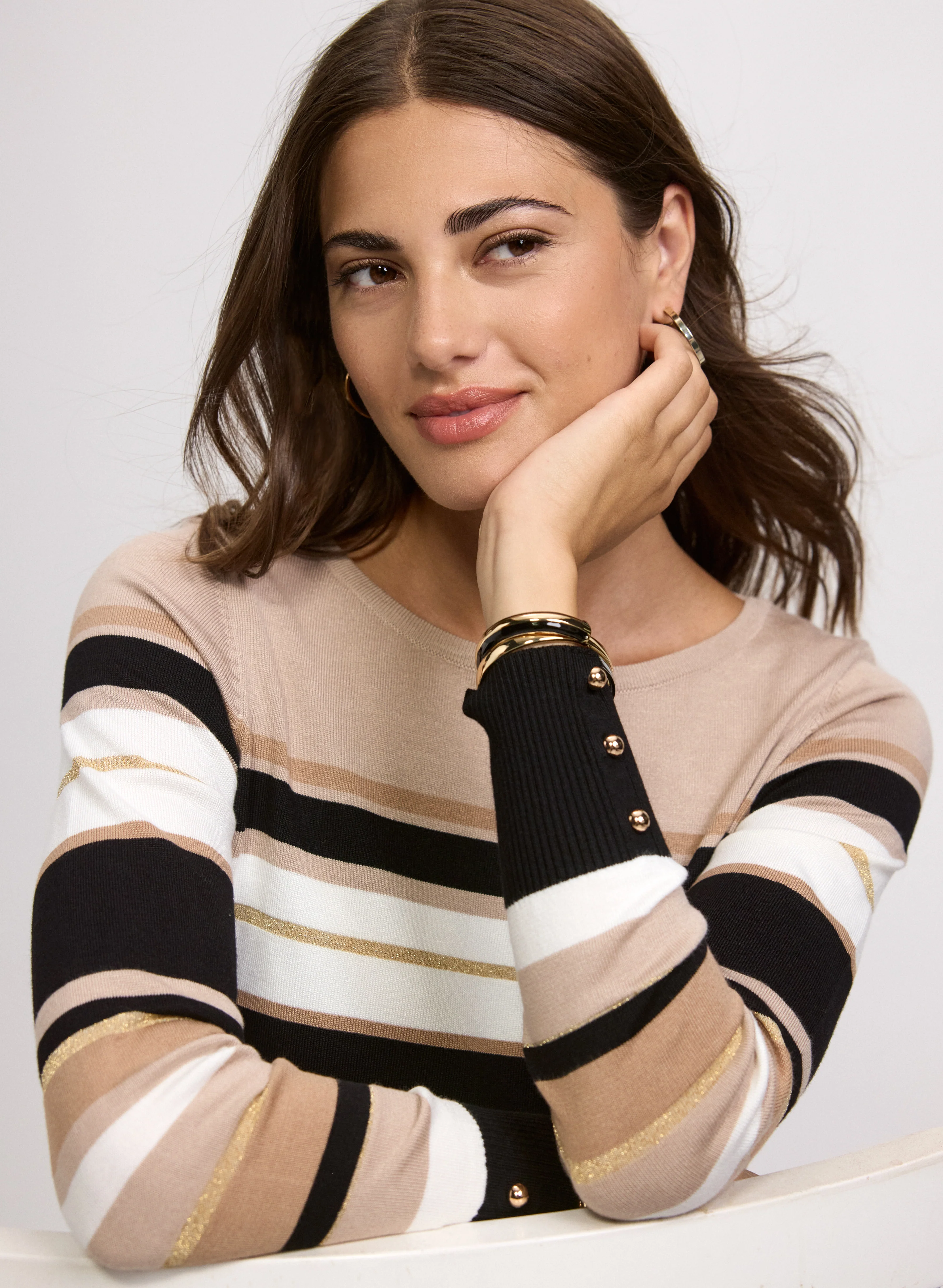 Metallic Striped Sweater - Image 2