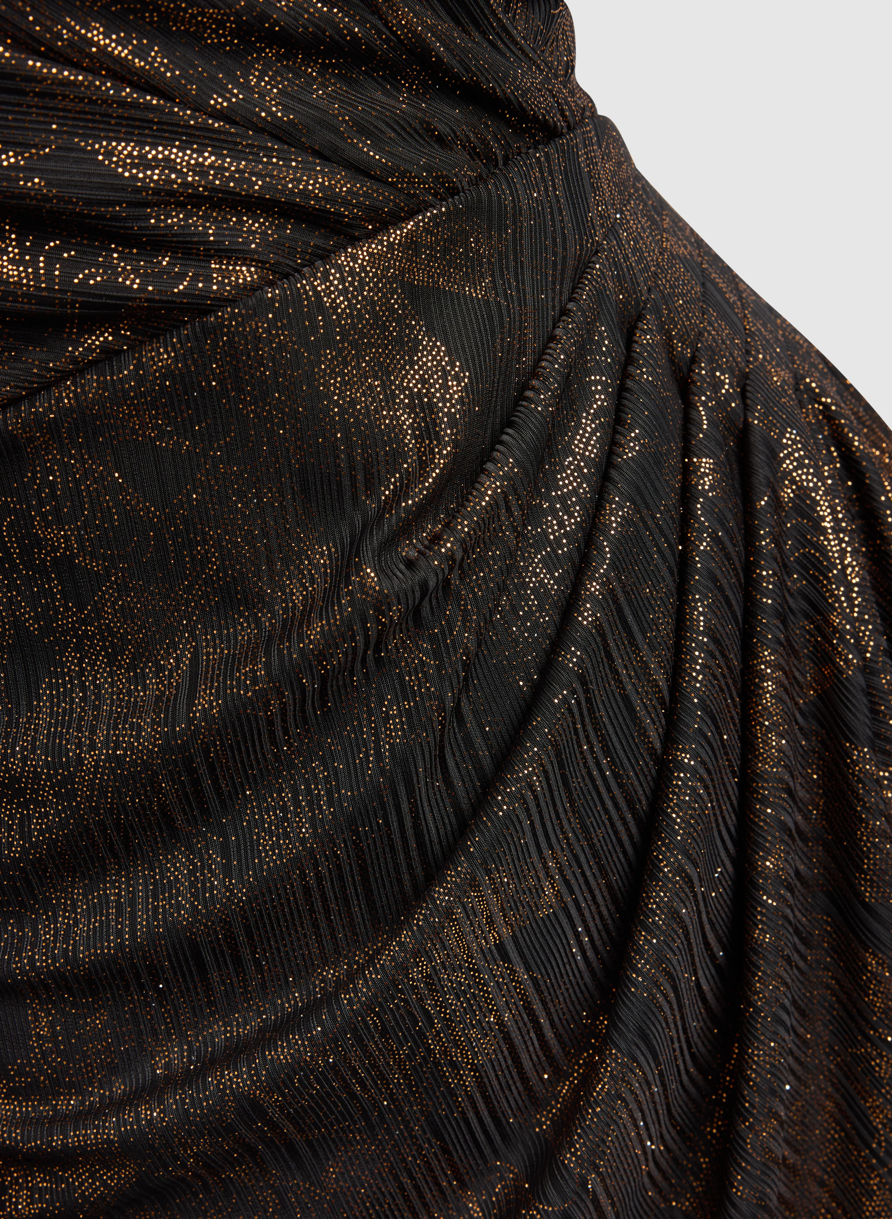 Metallic Waterfall Flounce Dress - Image 7