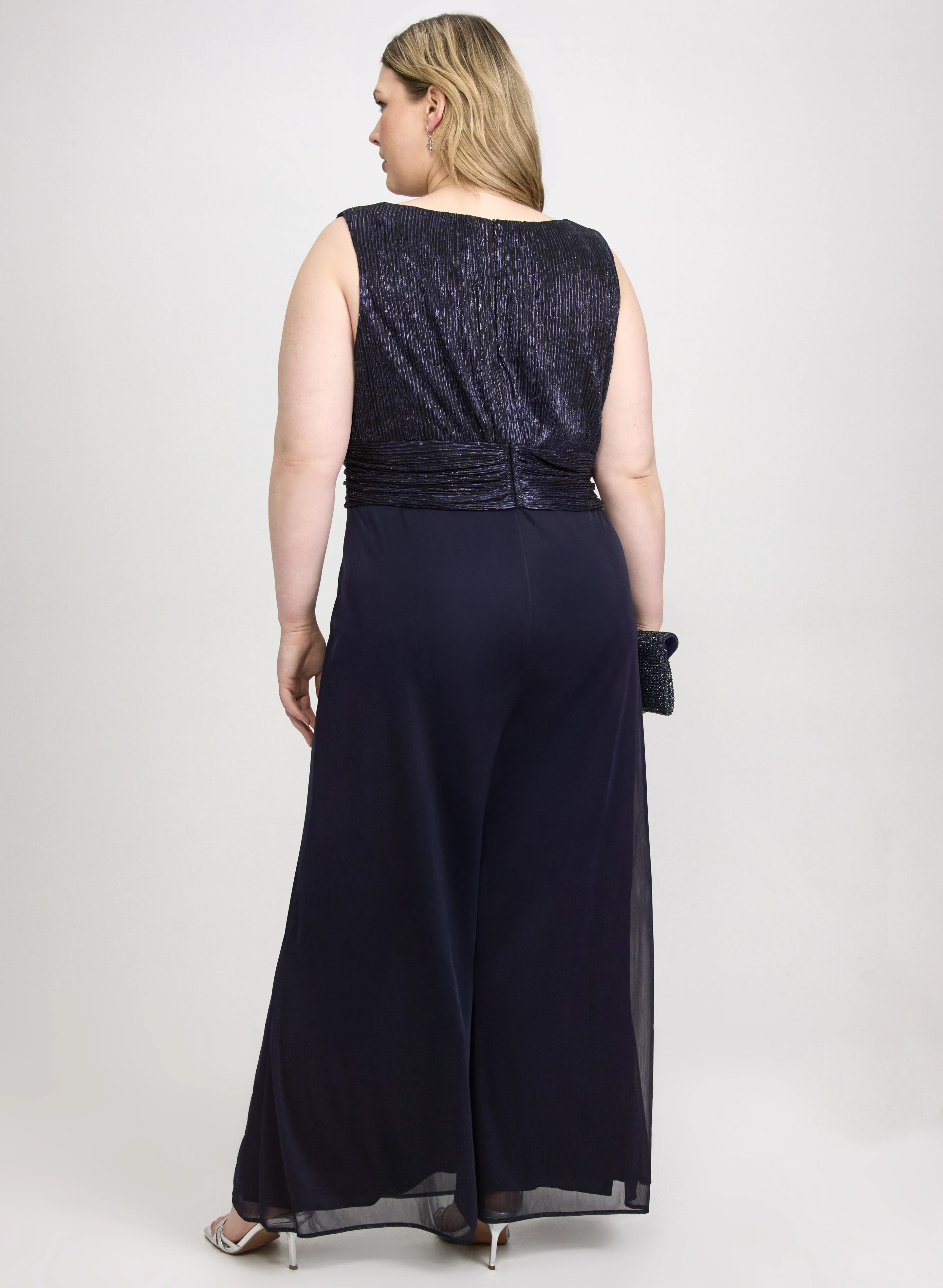Metallic Wide-Leg Jumpsuit - Image 4