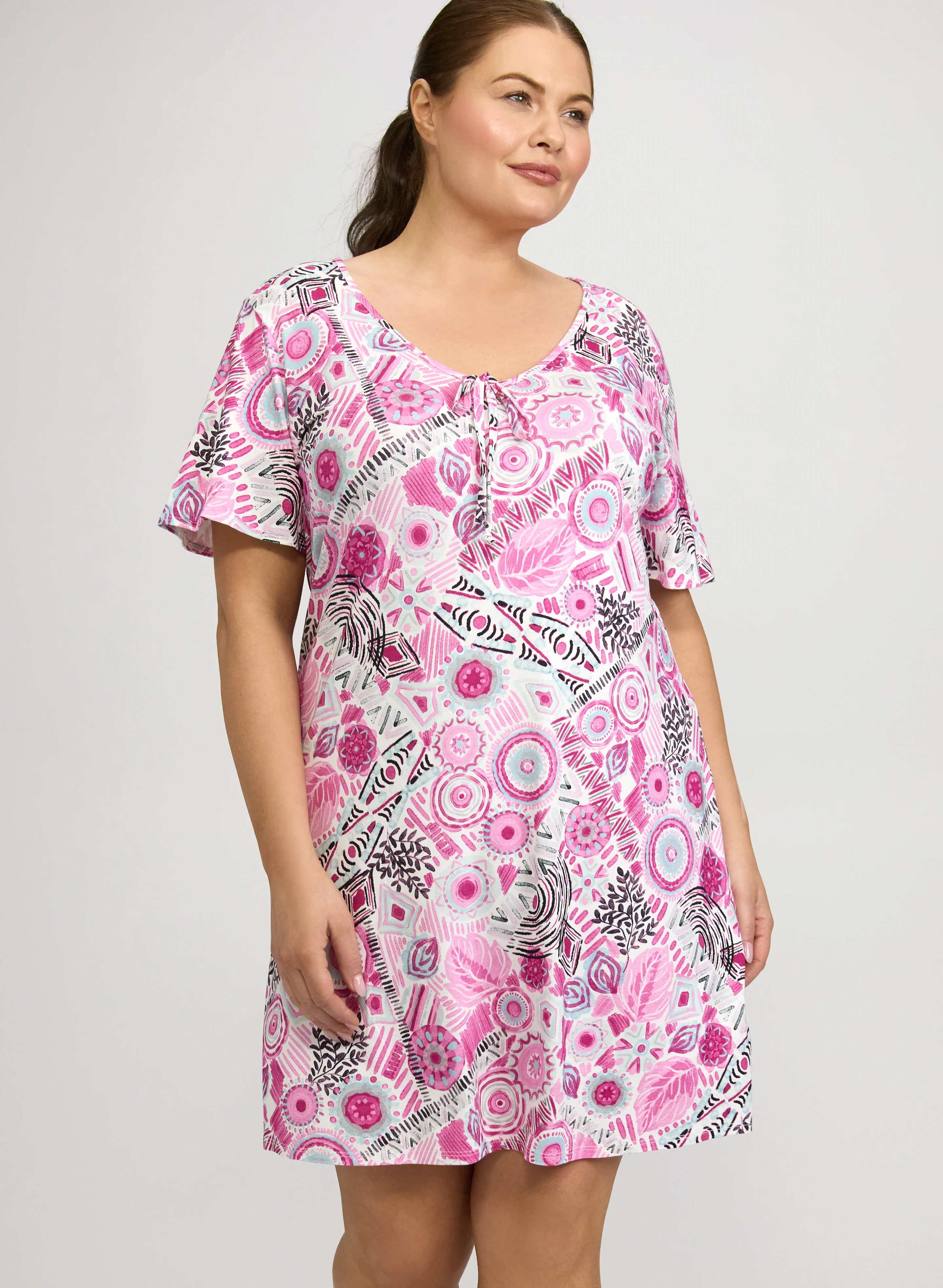 Mixed Print Night Gown - Image 4