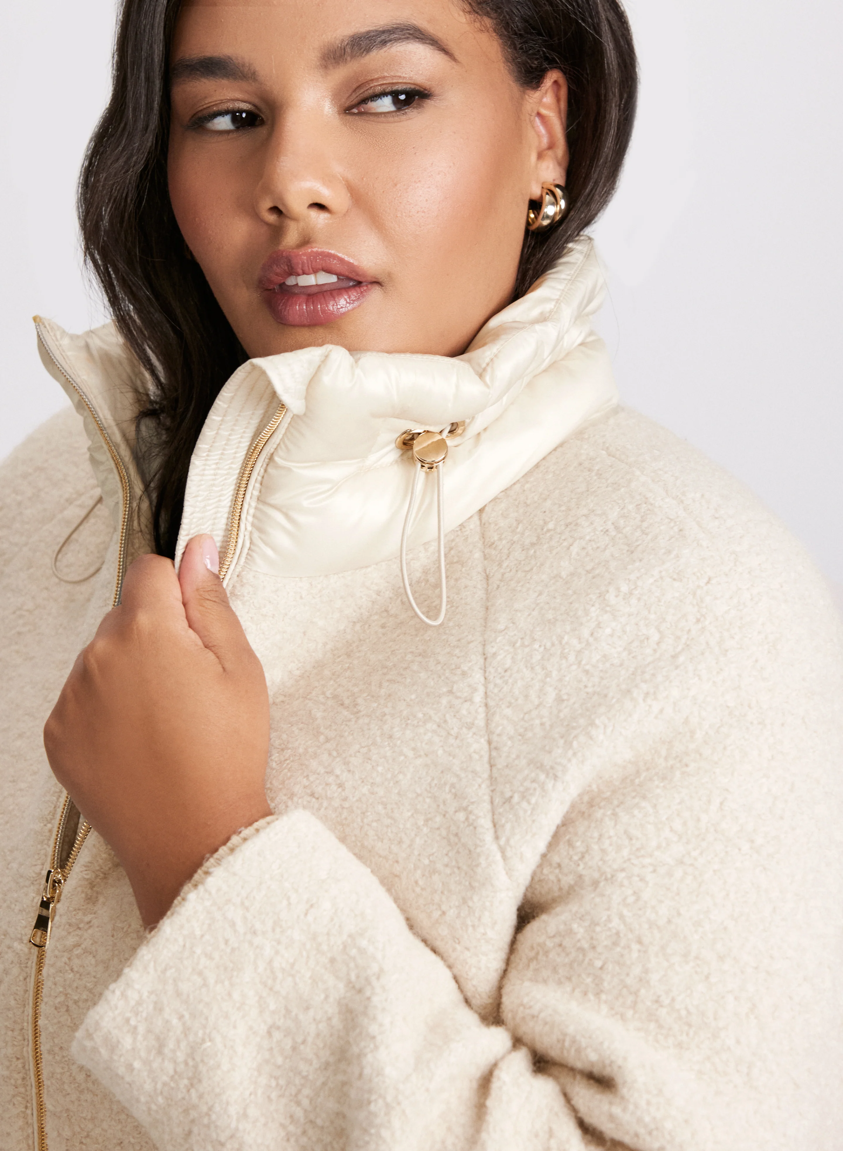 Mixed Puffer Wool-Blend Coat - Image 6