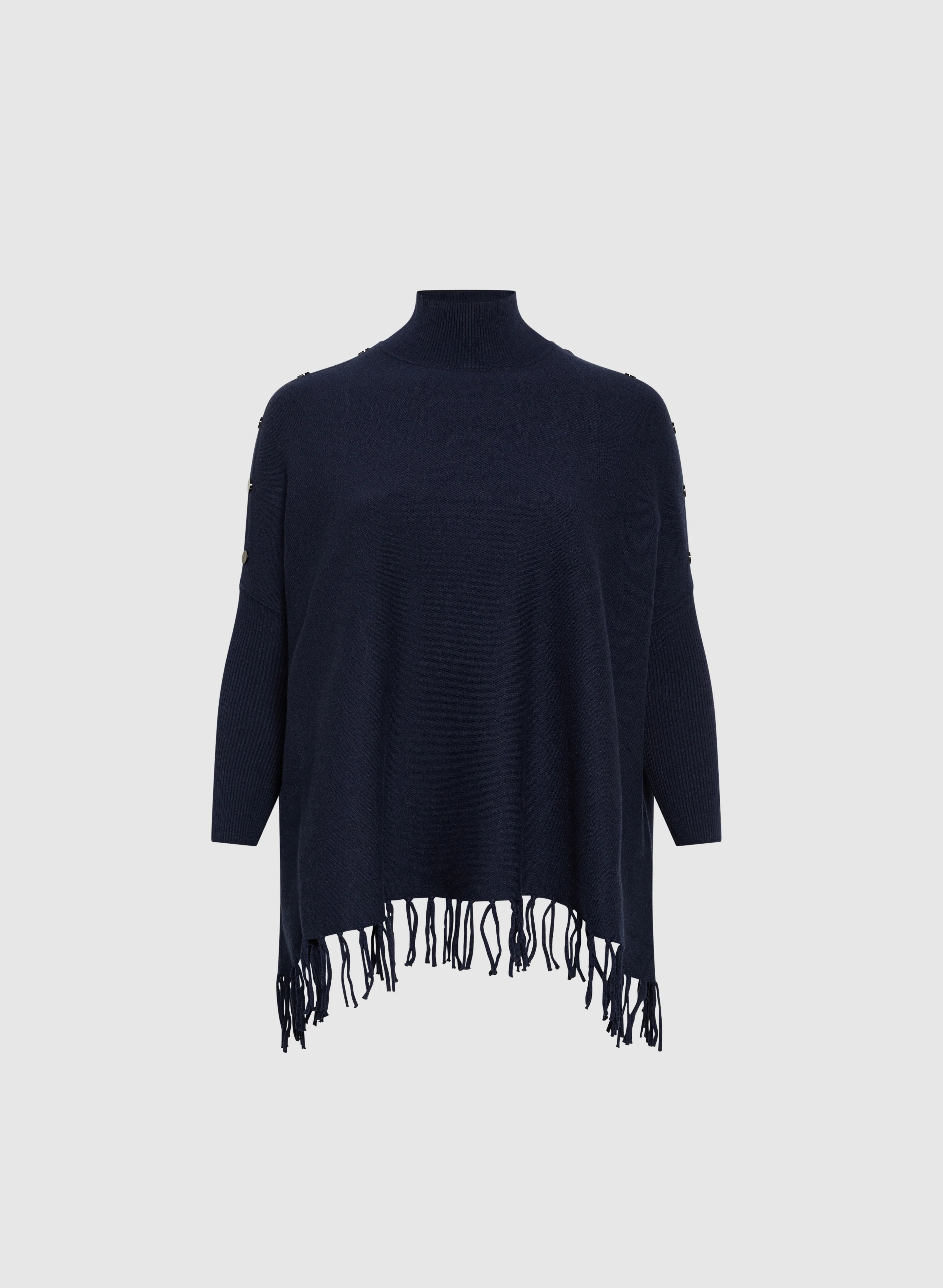 Mock Neck Fringe Detail Sweater - Image 6