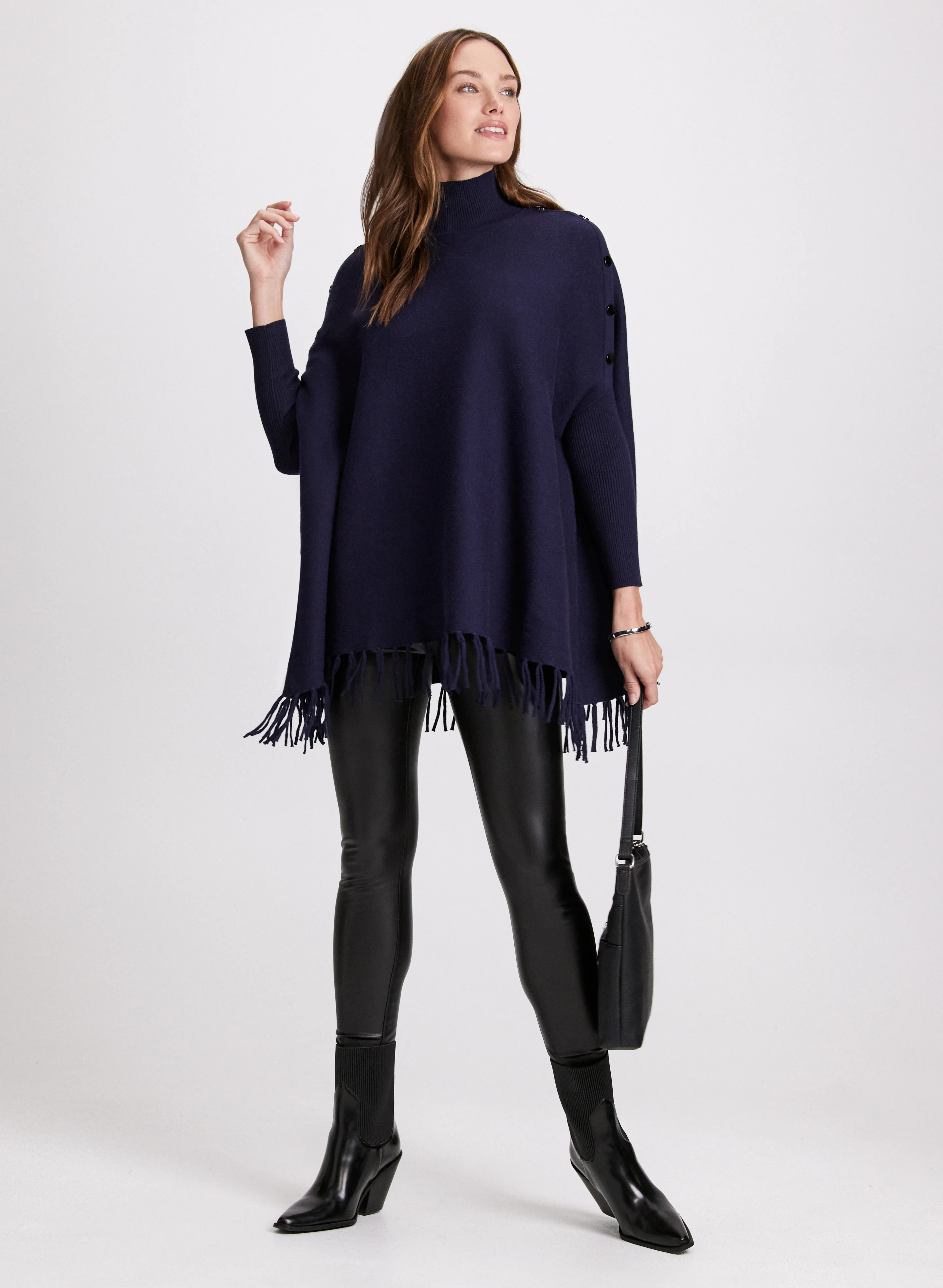 Mock Neck Fringe Detail Sweater - Image 8