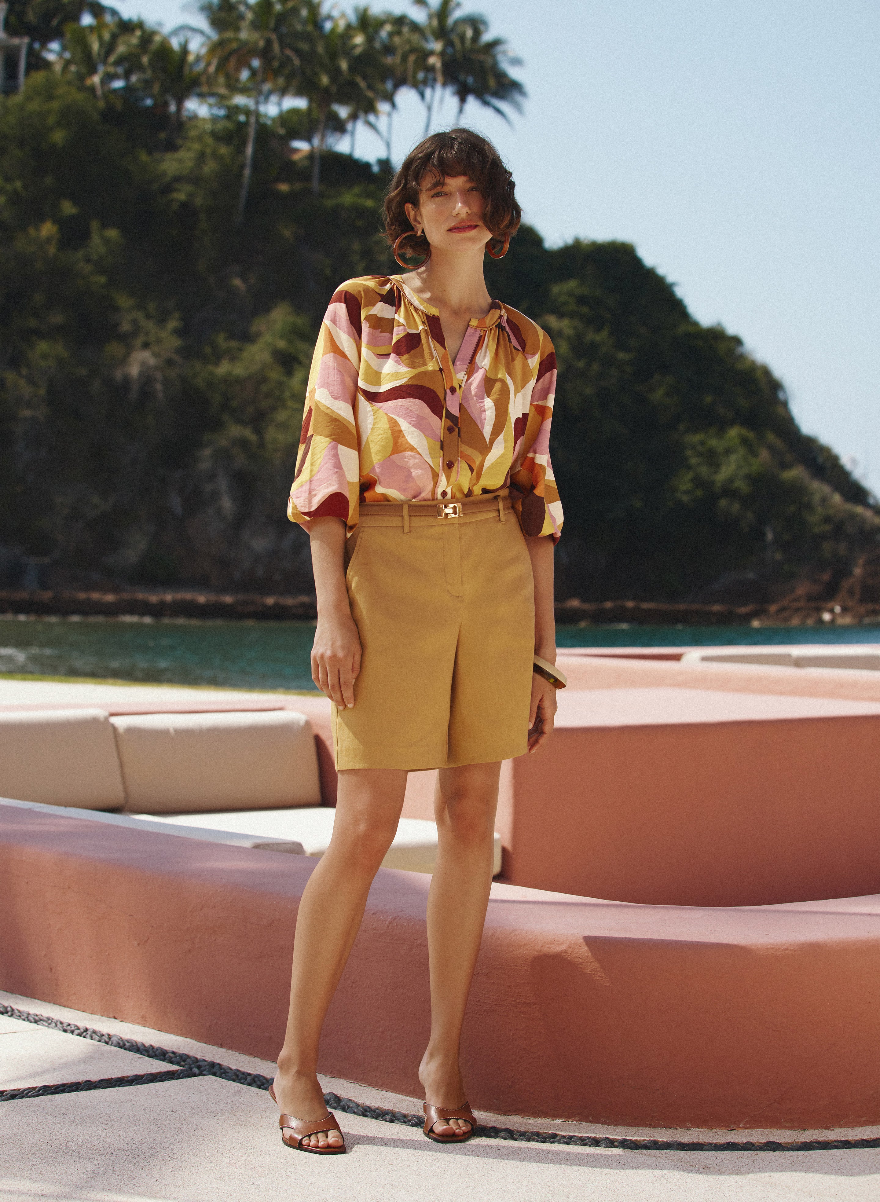 Multicolour Leaf Print Blouse - Image 2