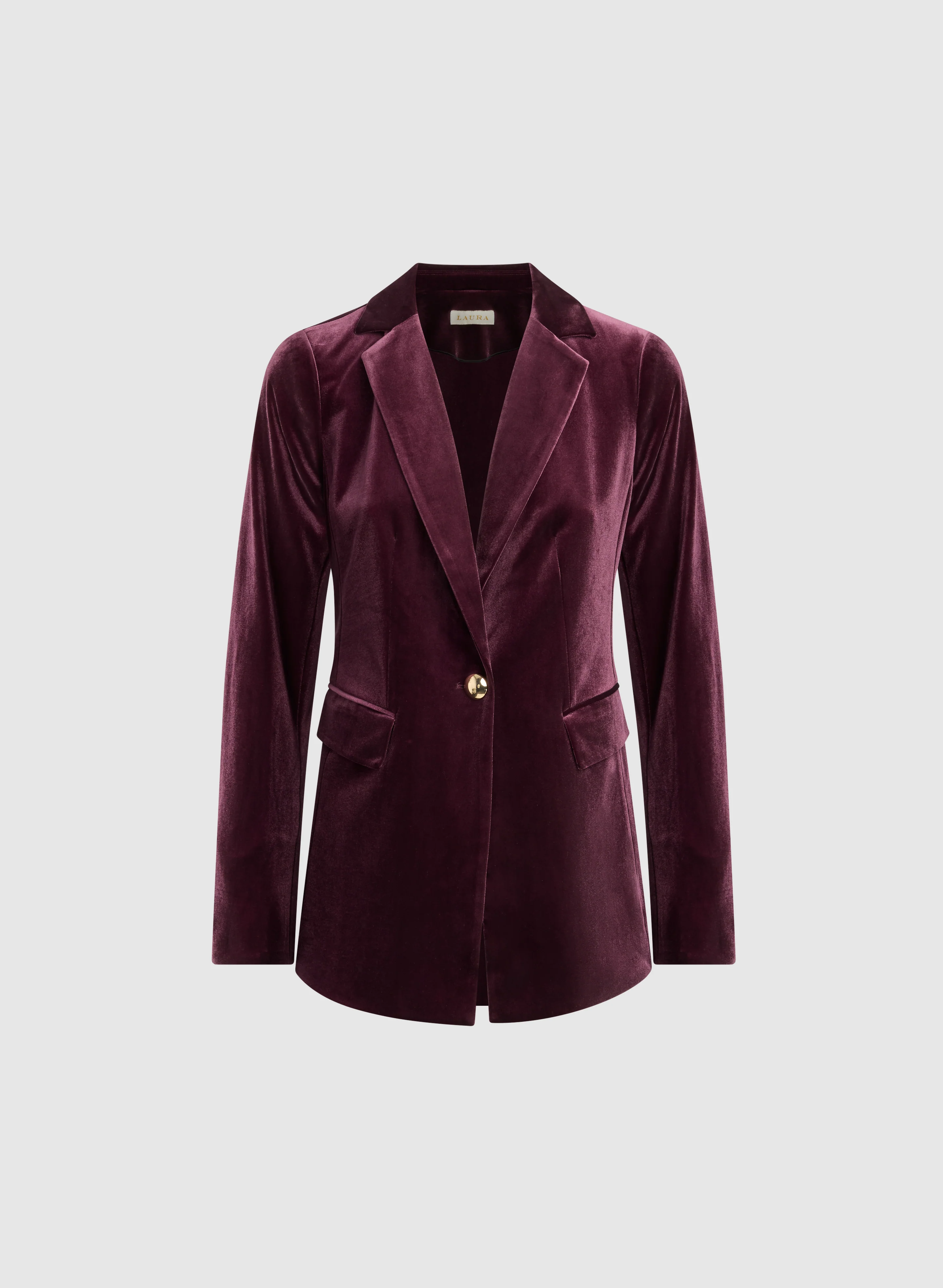 Notched Lapel Velvet Blazer - Image 7