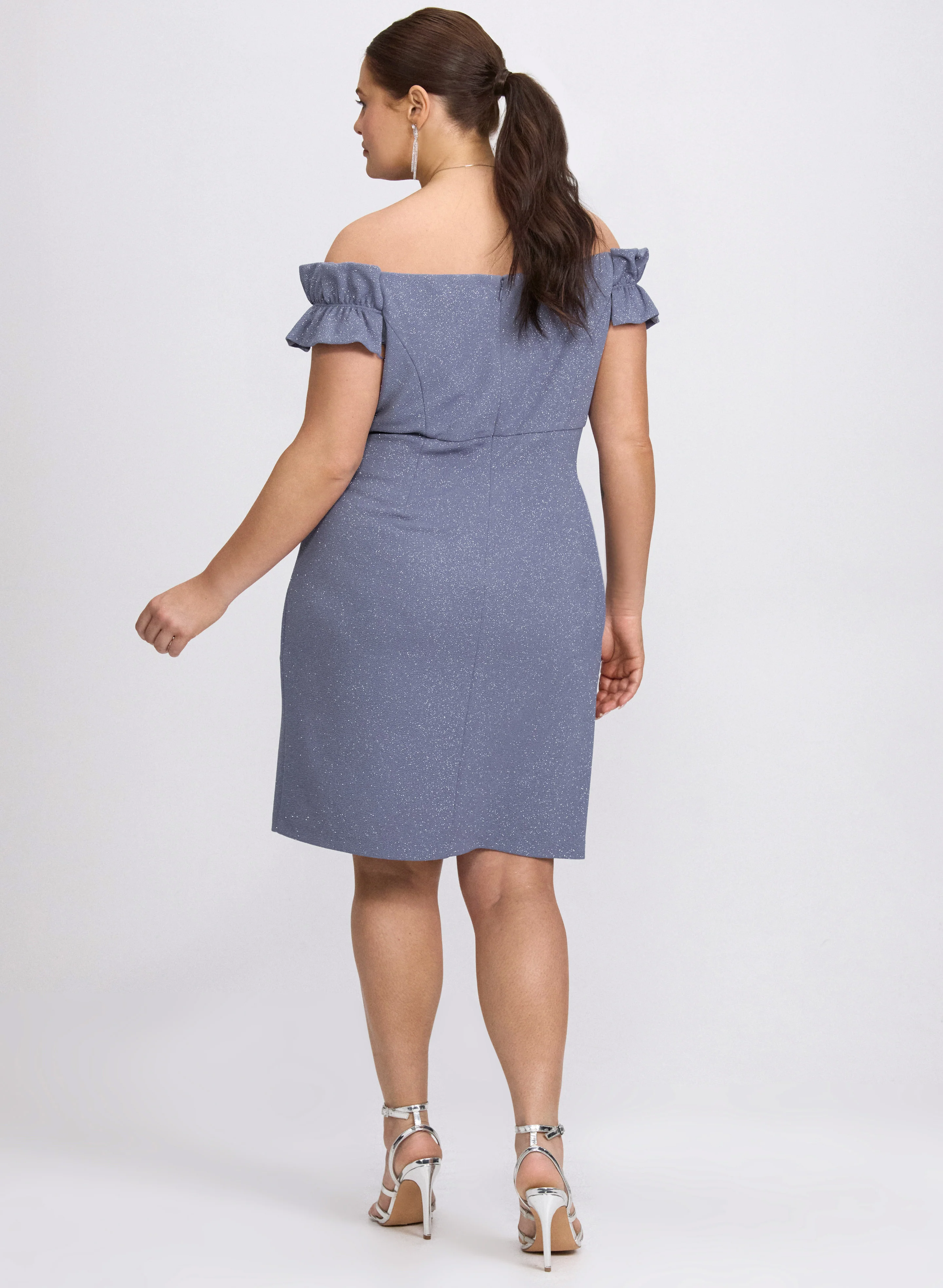 Off-The-Shoulder Glitter Dress - Image 4