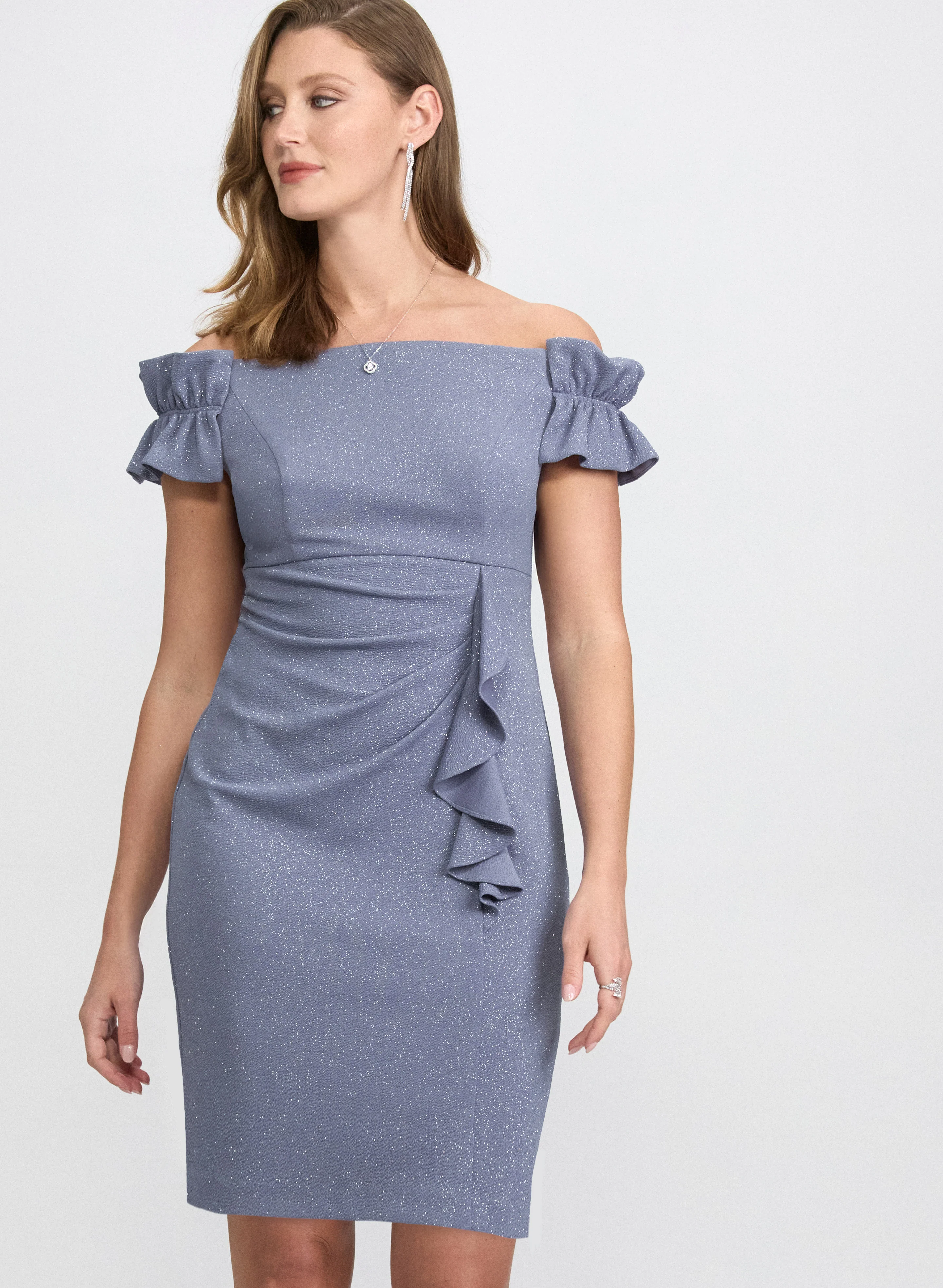 Off-The-Shoulder Glitter Dress - Image 5