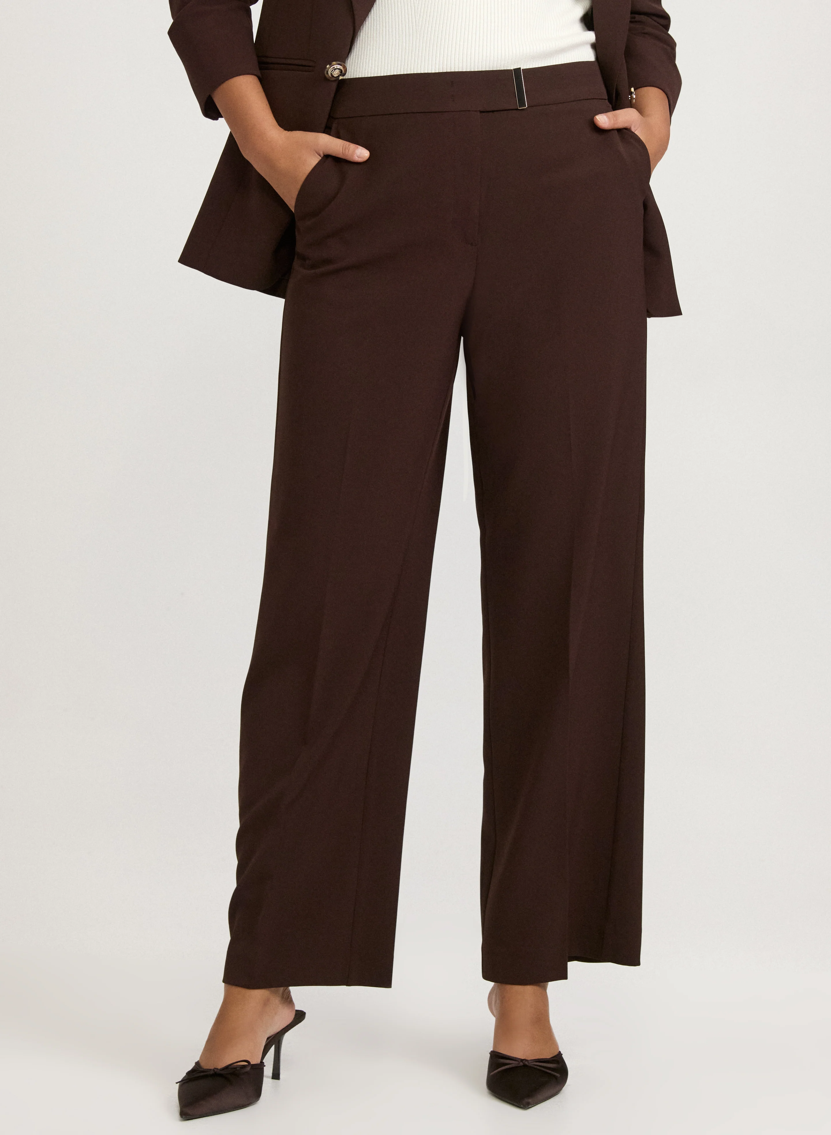 Olivia Bar Trim Wide-Leg Pants