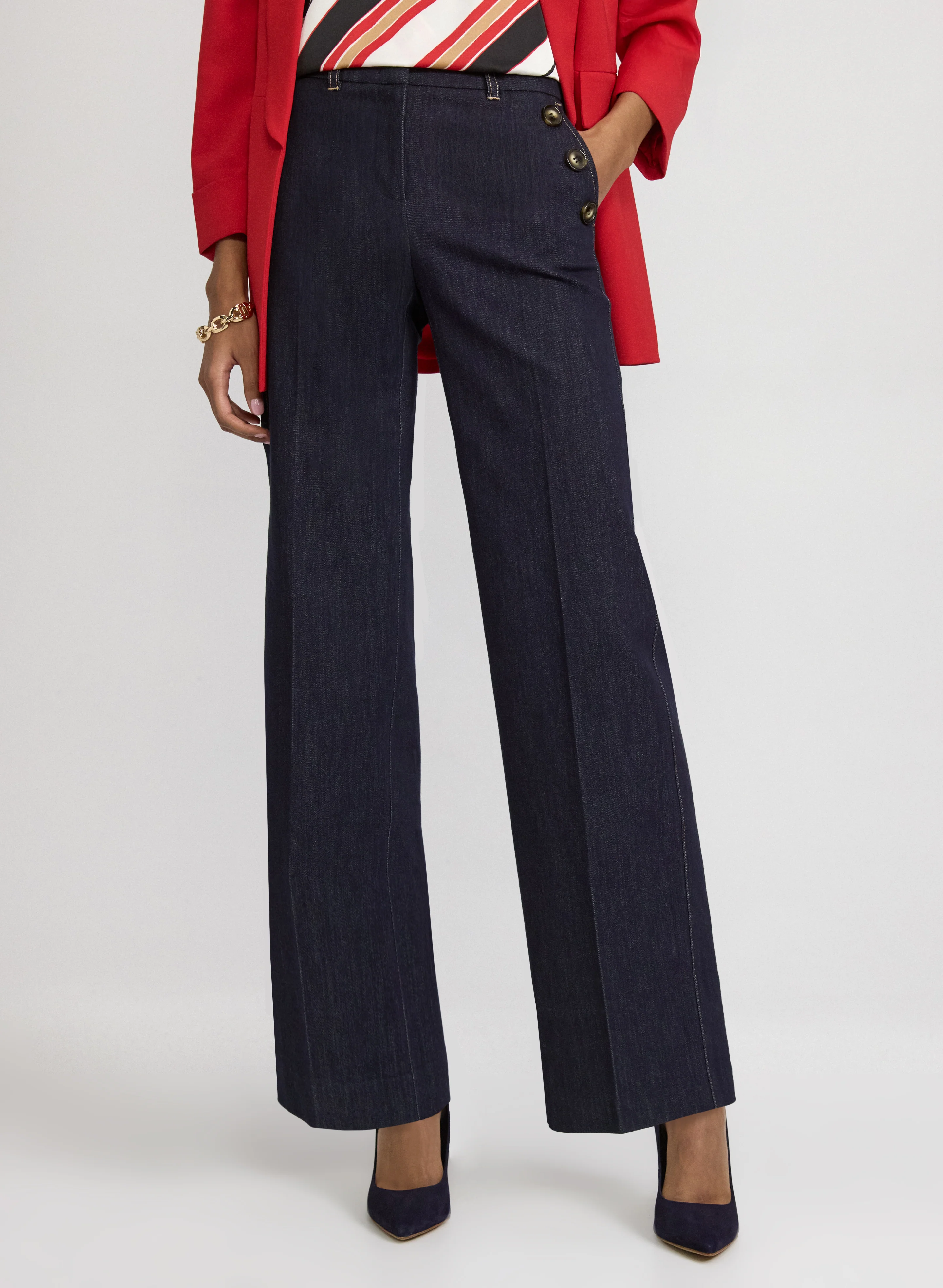 Olivia Denim Wide-Leg Pants