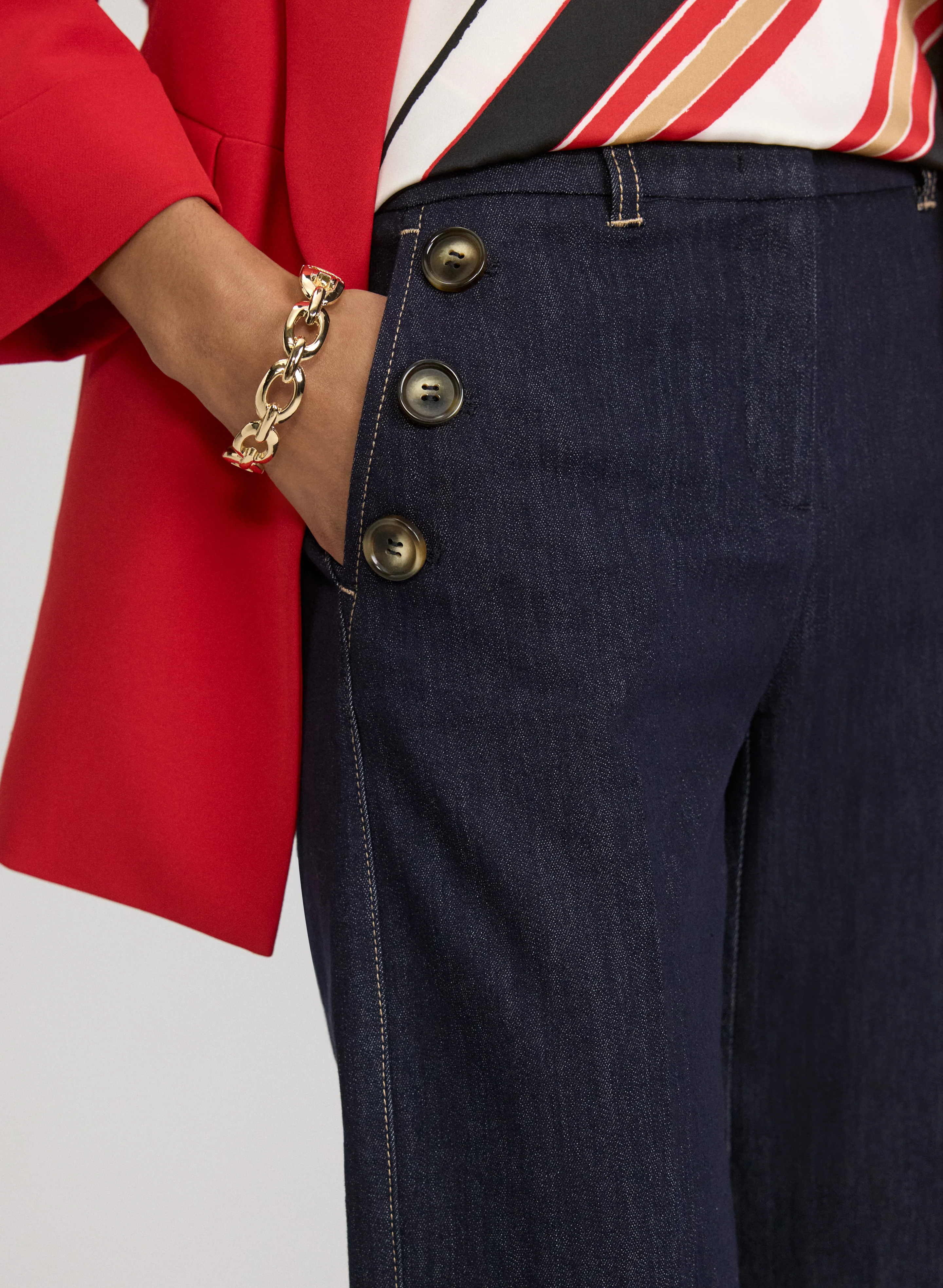 Olivia Denim Wide-Leg Pants - Image 2