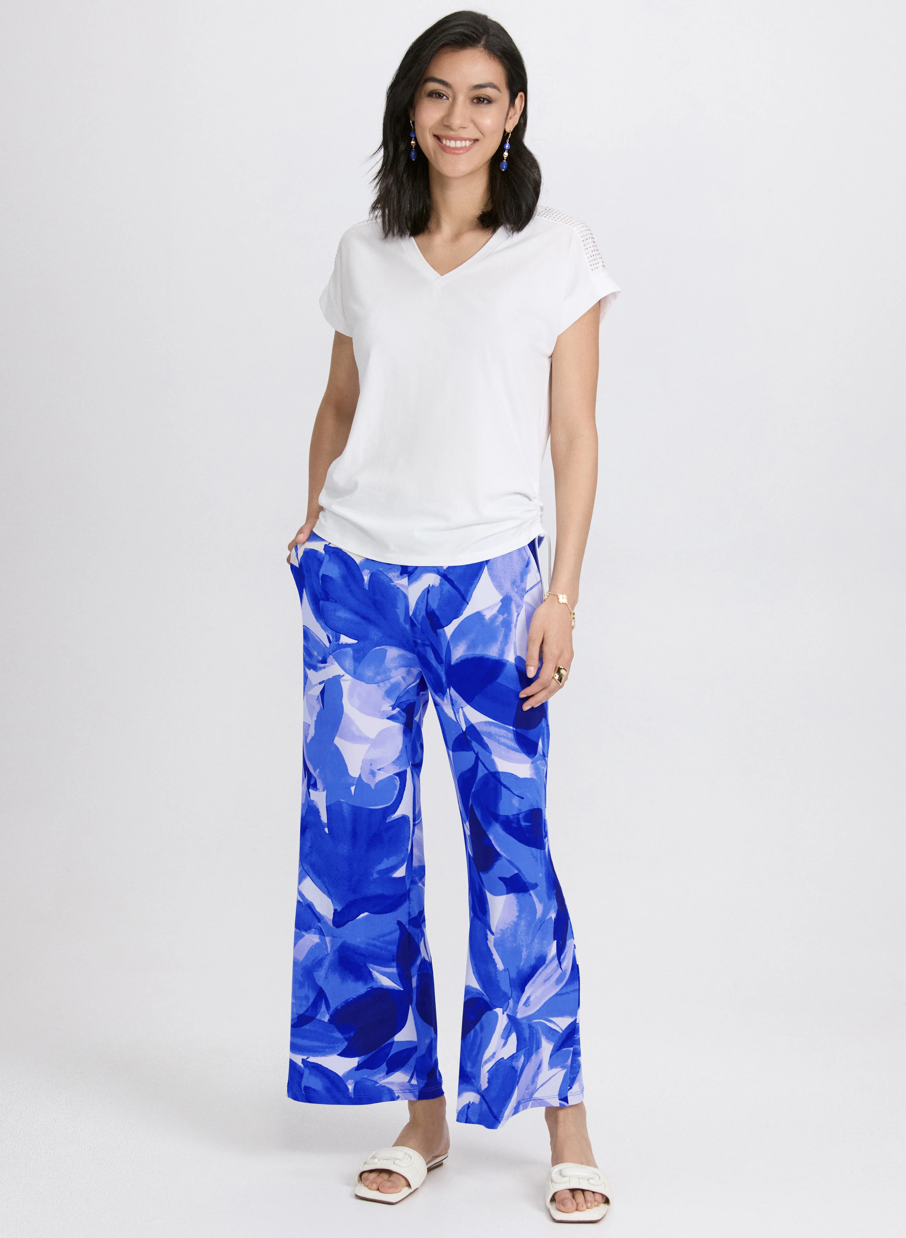 Olivia Leaf Print Wide-Leg Pants - Image 3