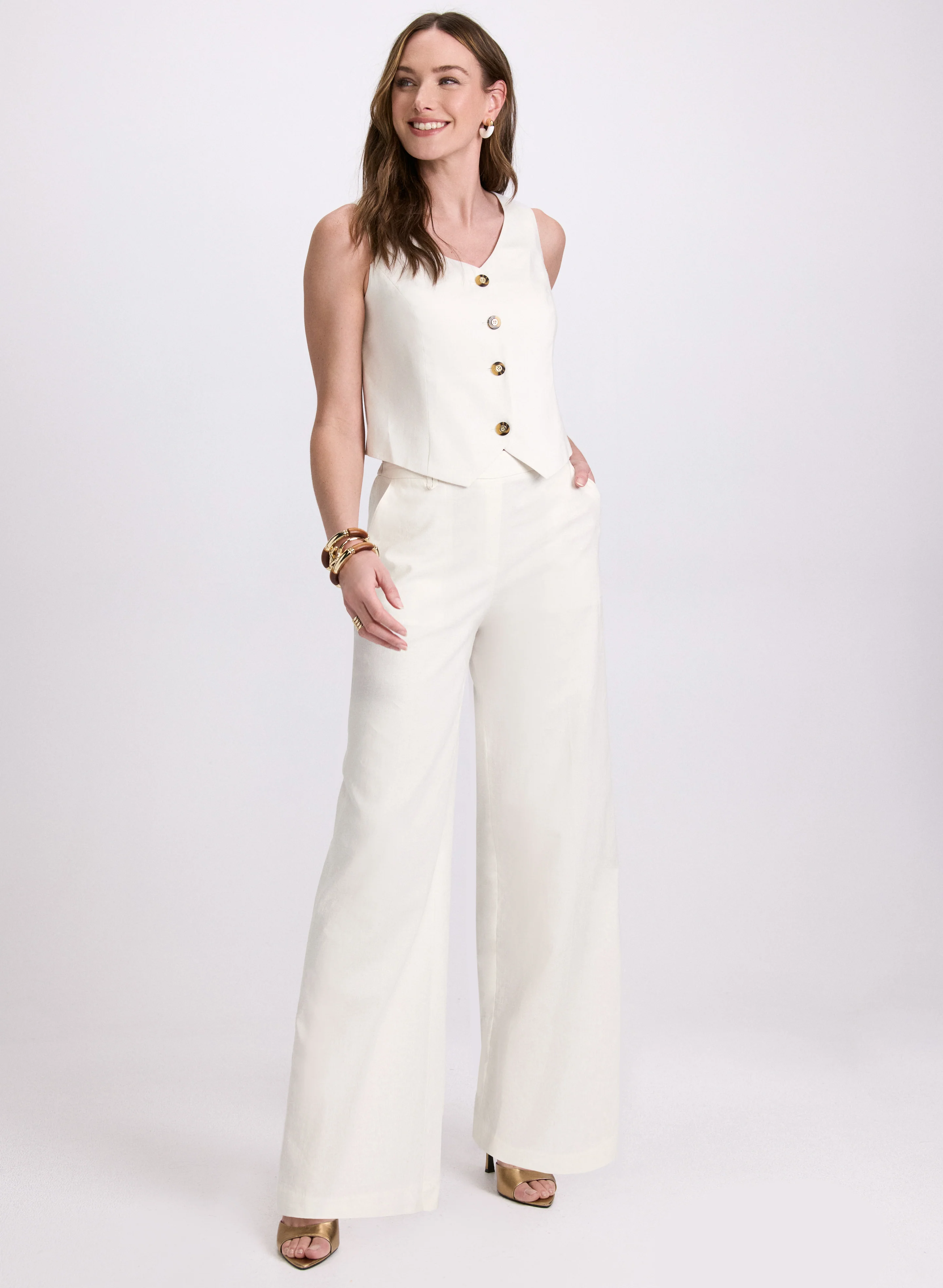 Olivia Linen-Blend Wide-Leg Pants - Image 4