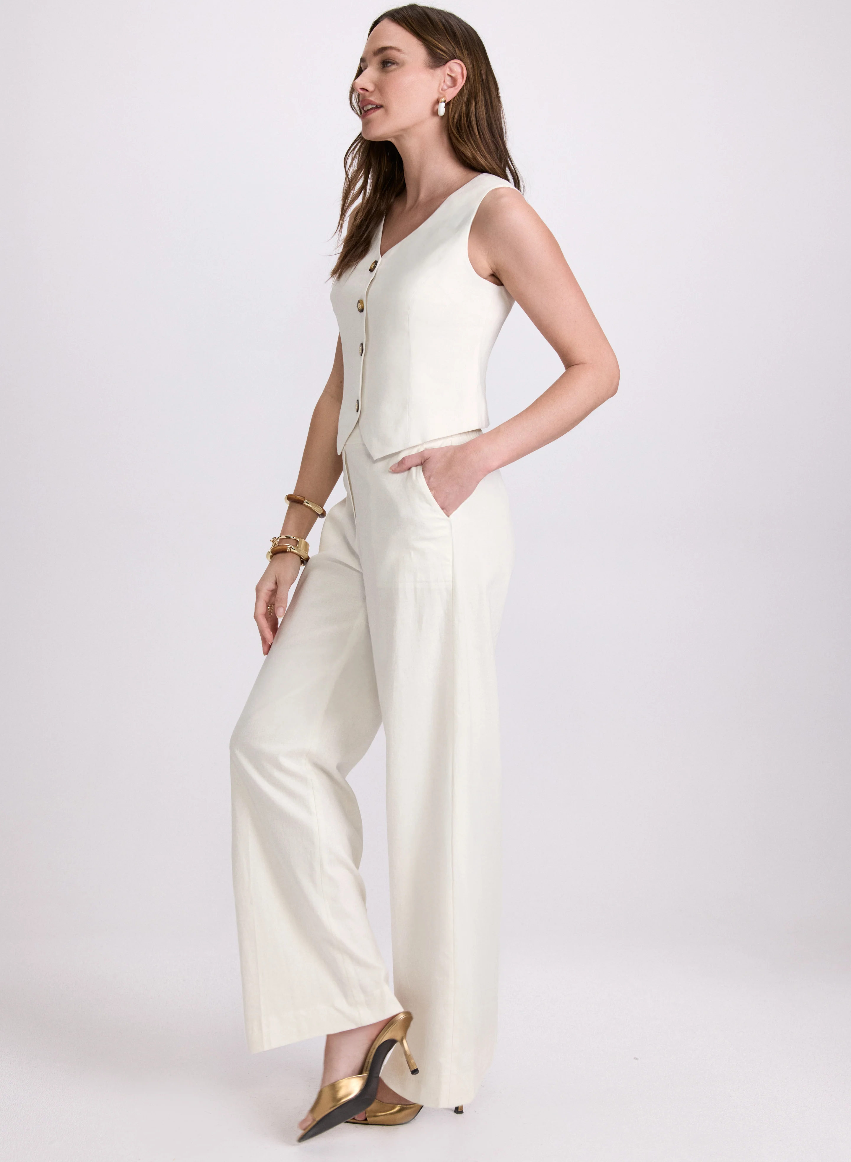 Olivia Linen-Blend Wide-Leg Pants - Image 5
