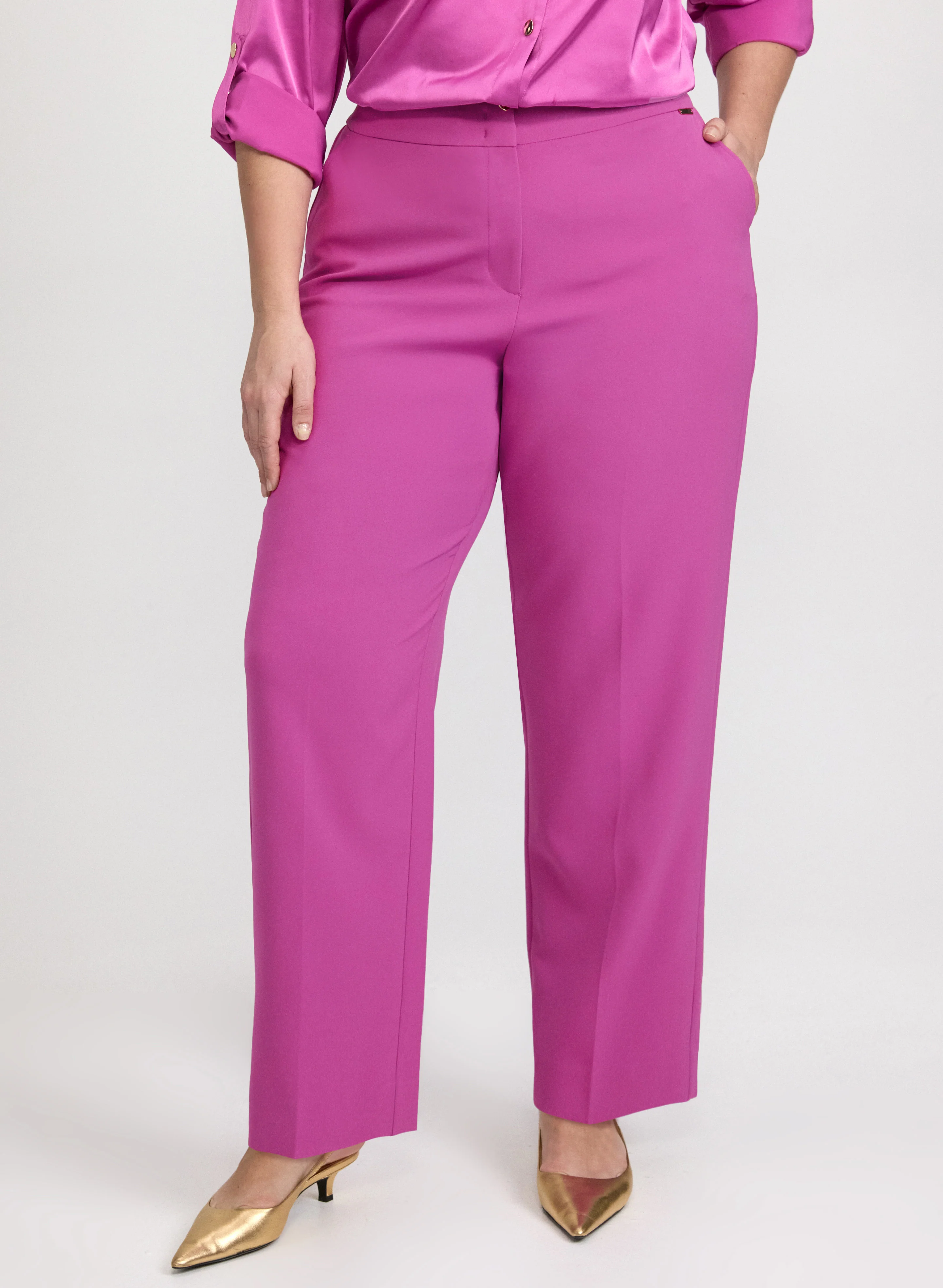 Olivia Twill Wide-Leg Pants