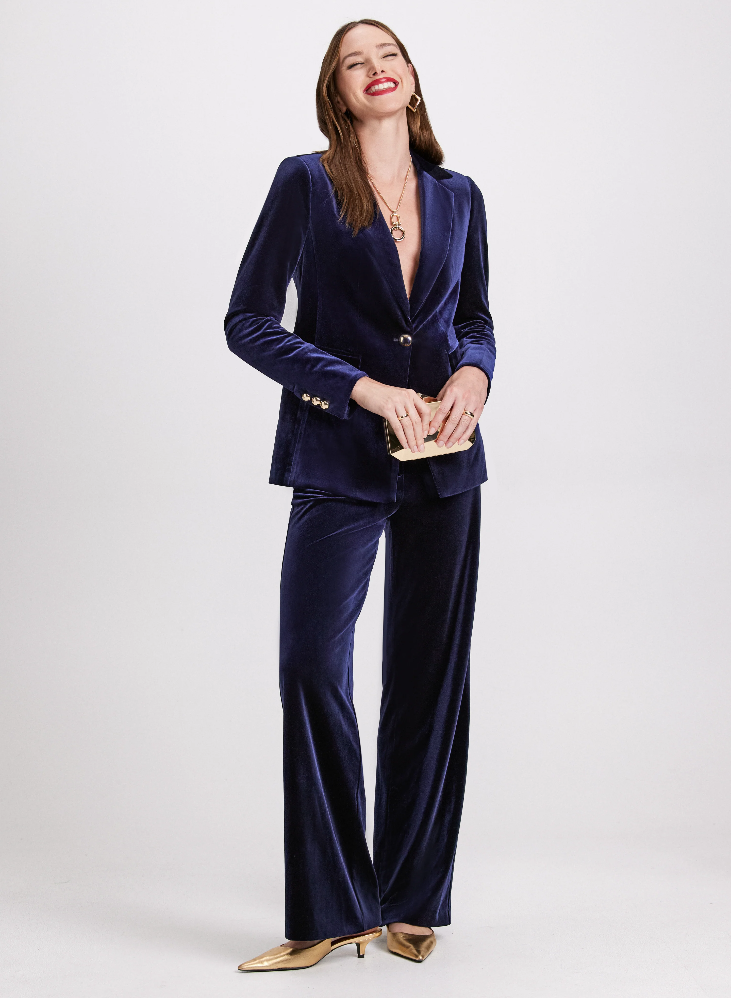 Olivia Velvet Wide Leg Pants - Regular - Image 5