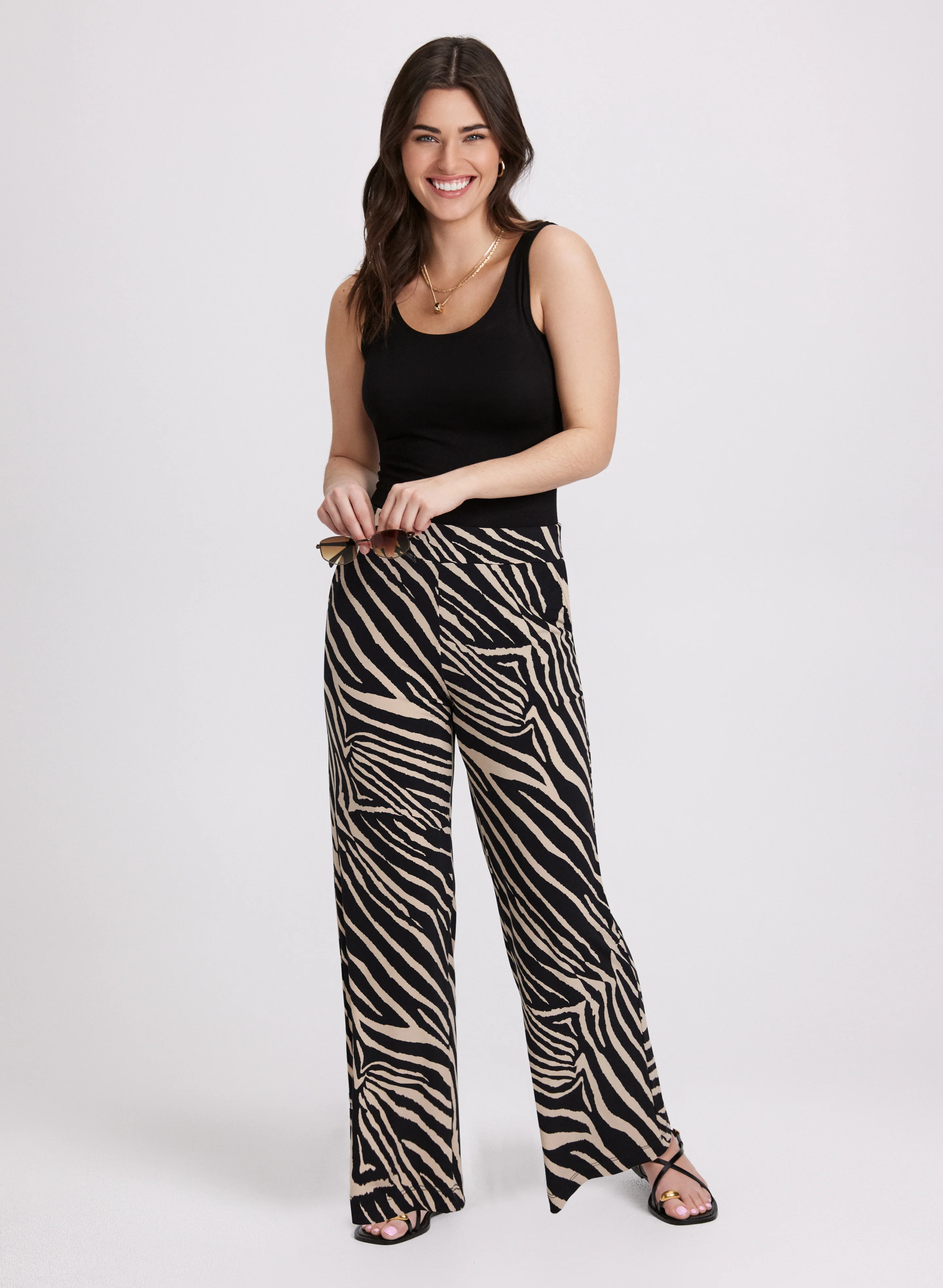 Olivia Zebra Print Wide-Leg Pants - Image 3
