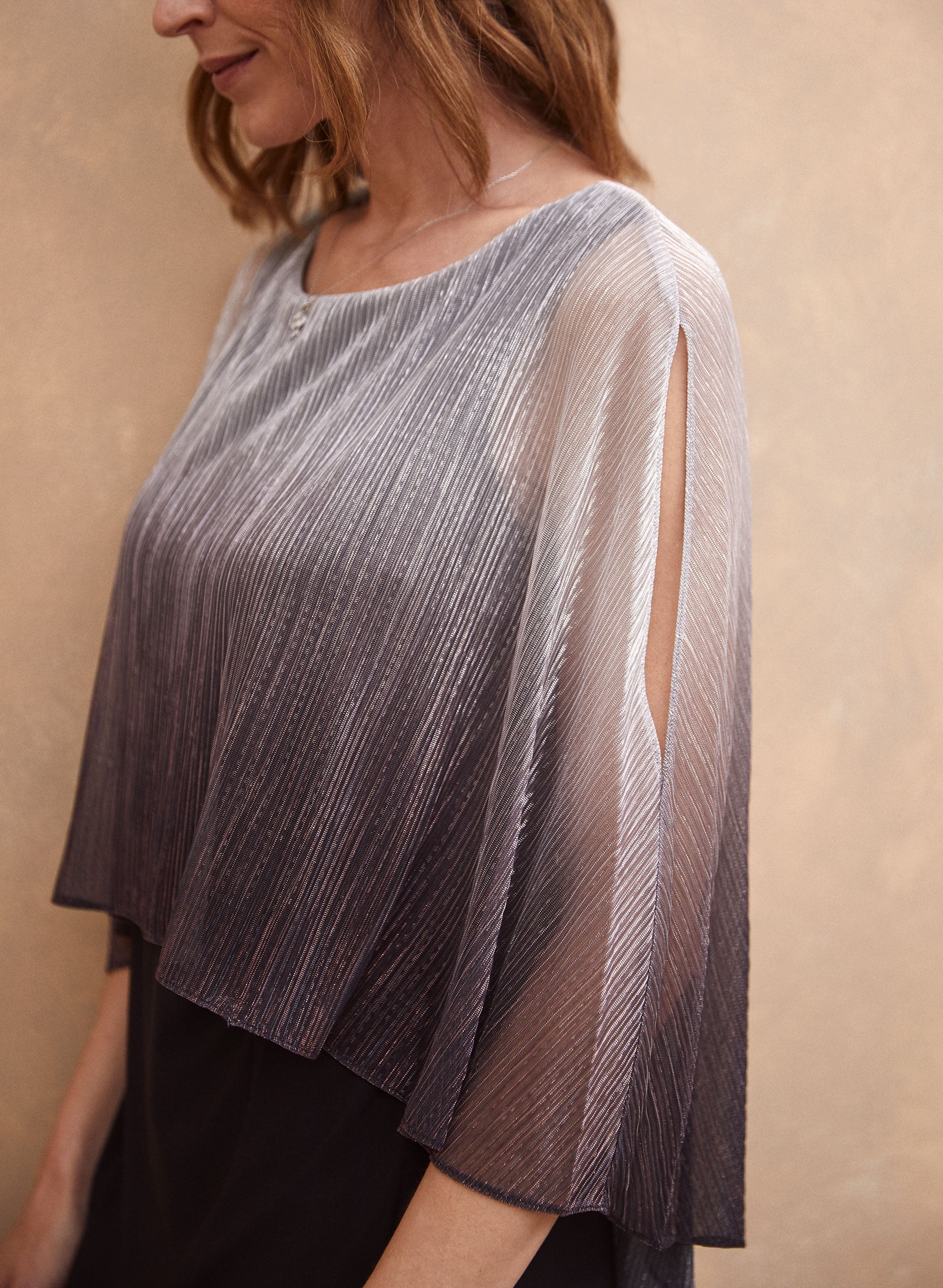 Ombre Plisse Poncho Dress - Image 3