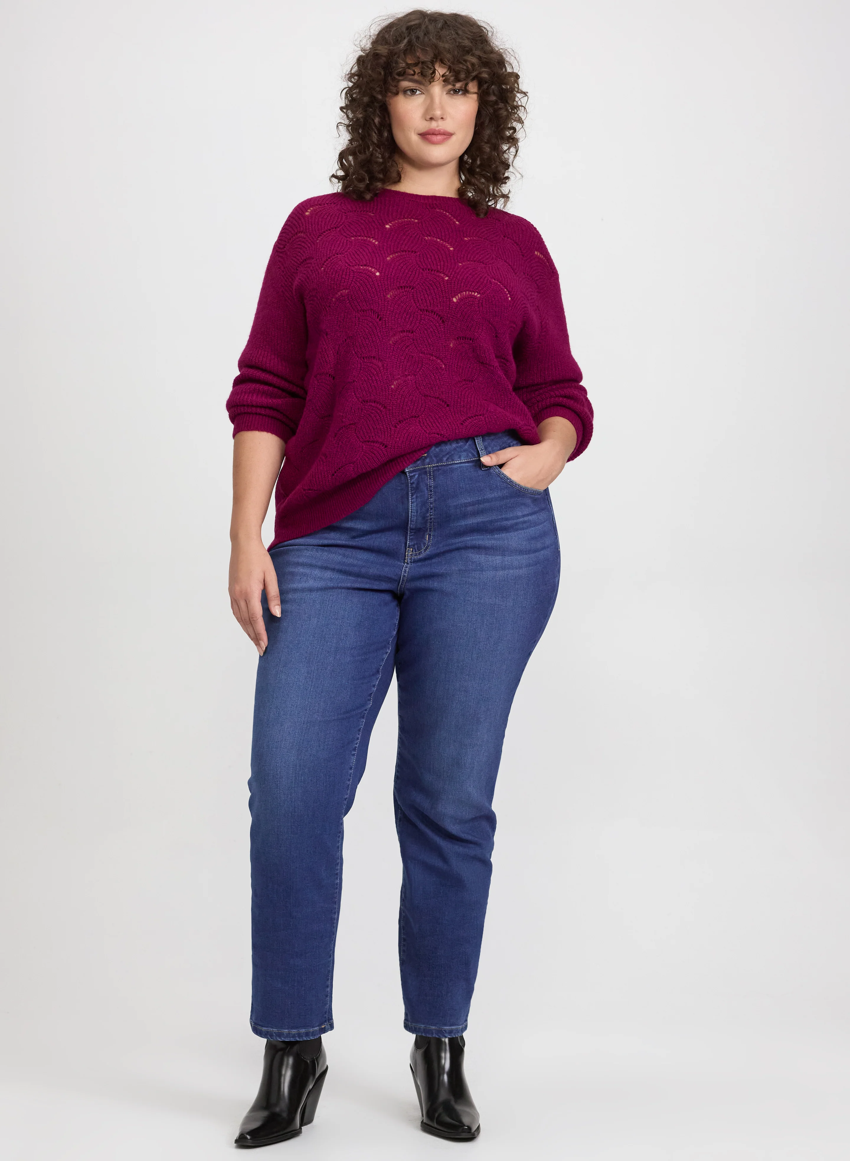 Open Knit Metallic Sweater - Image 8