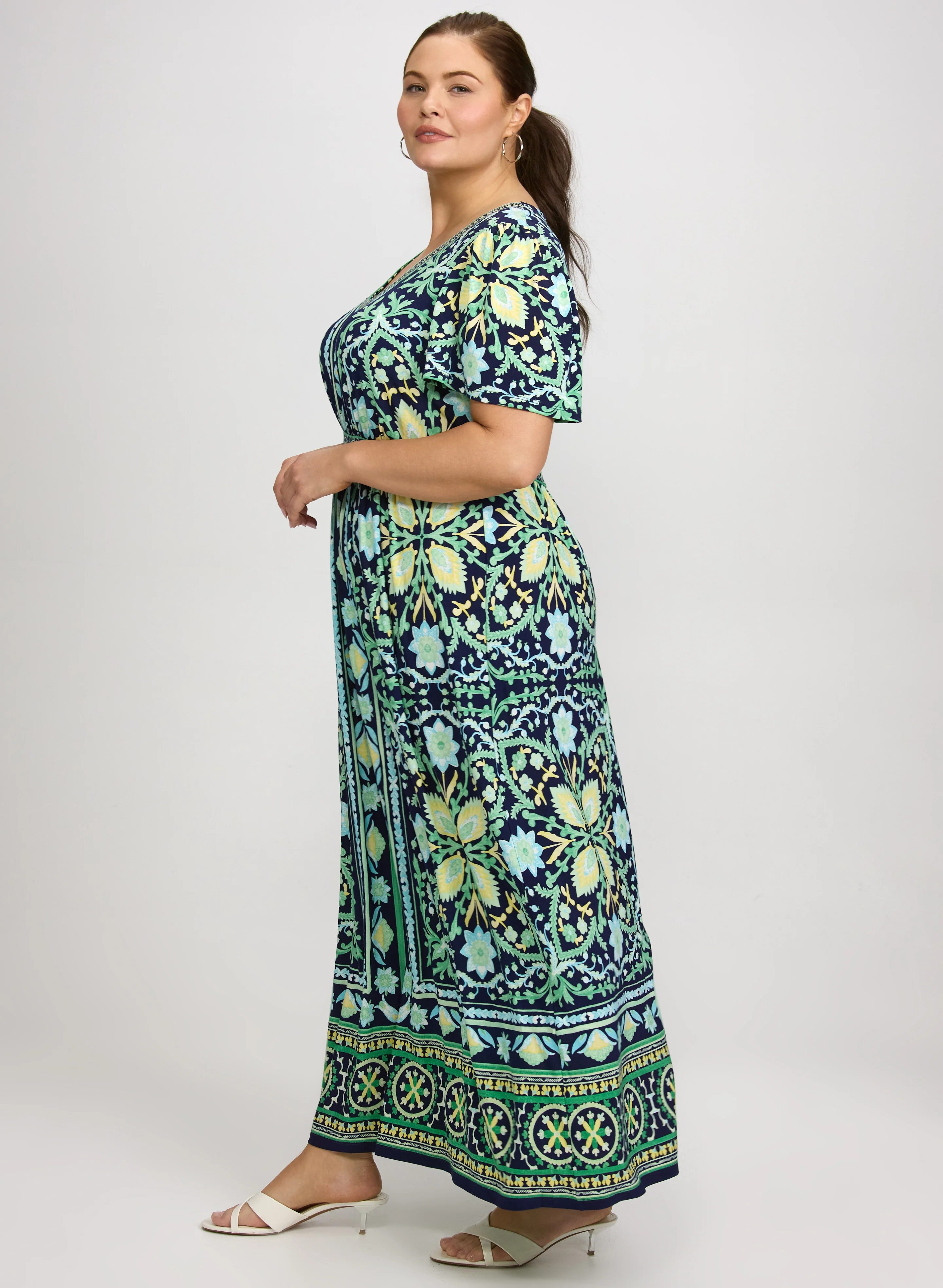 Ornate Floral Print Dress - Image 2