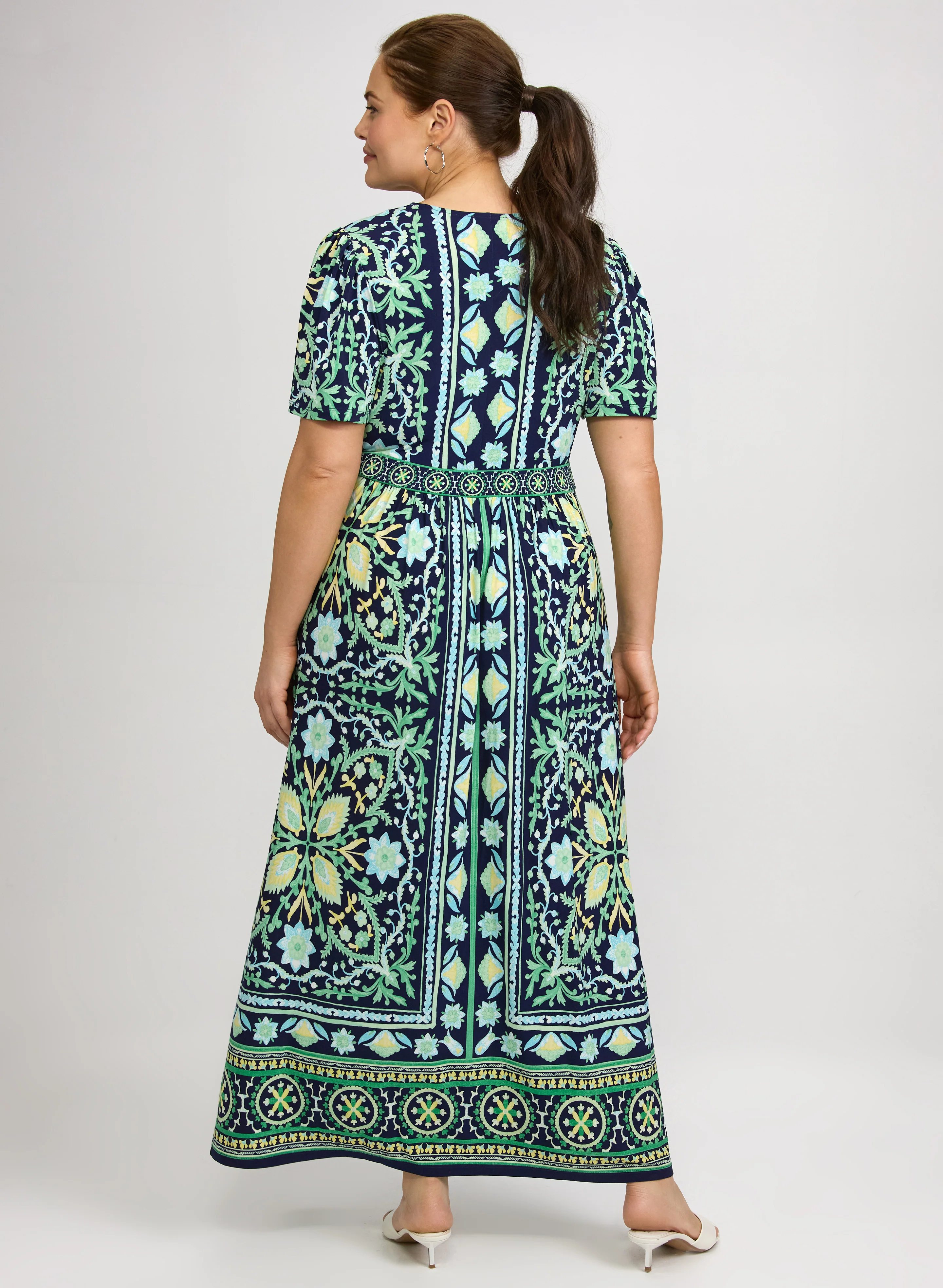 Ornate Floral Print Dress - Image 3