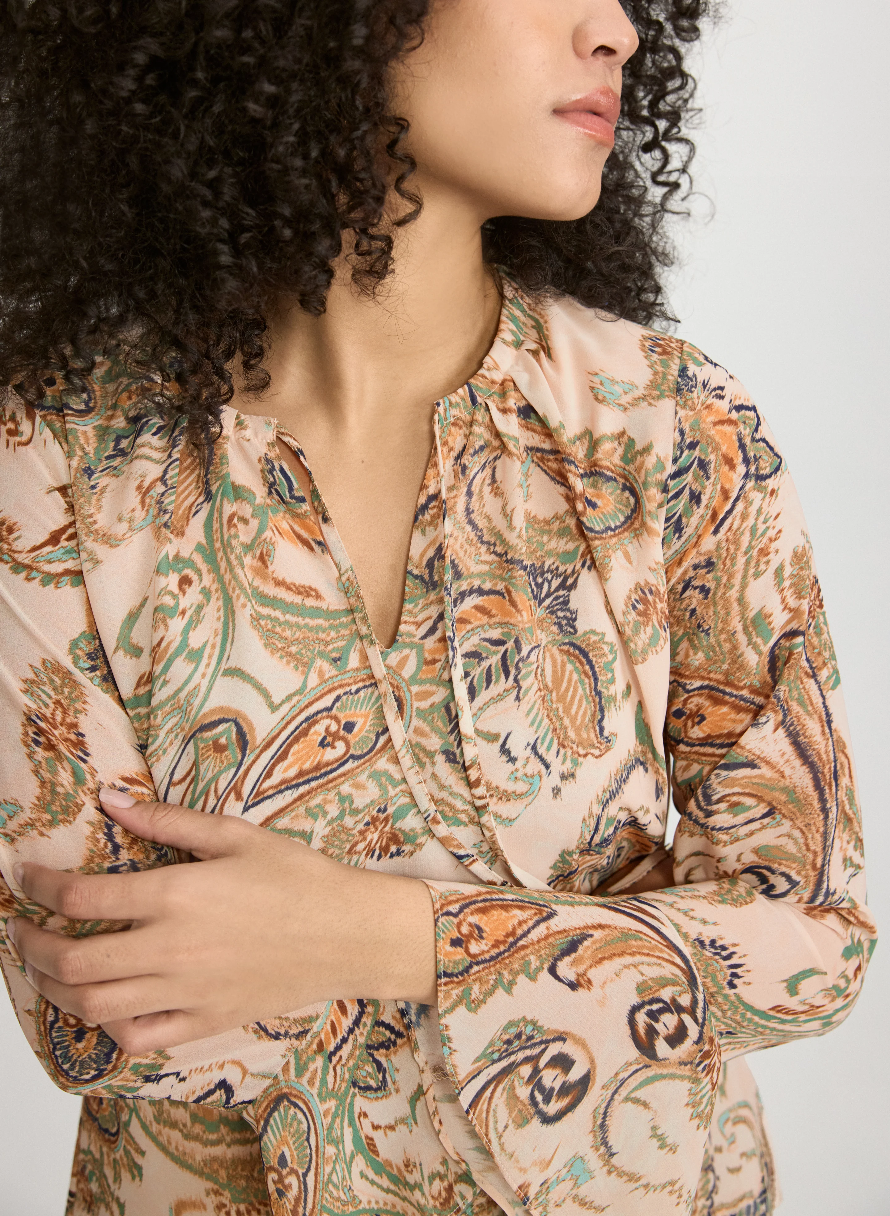 Paisley Bell Sleeve Blouse - Image 2