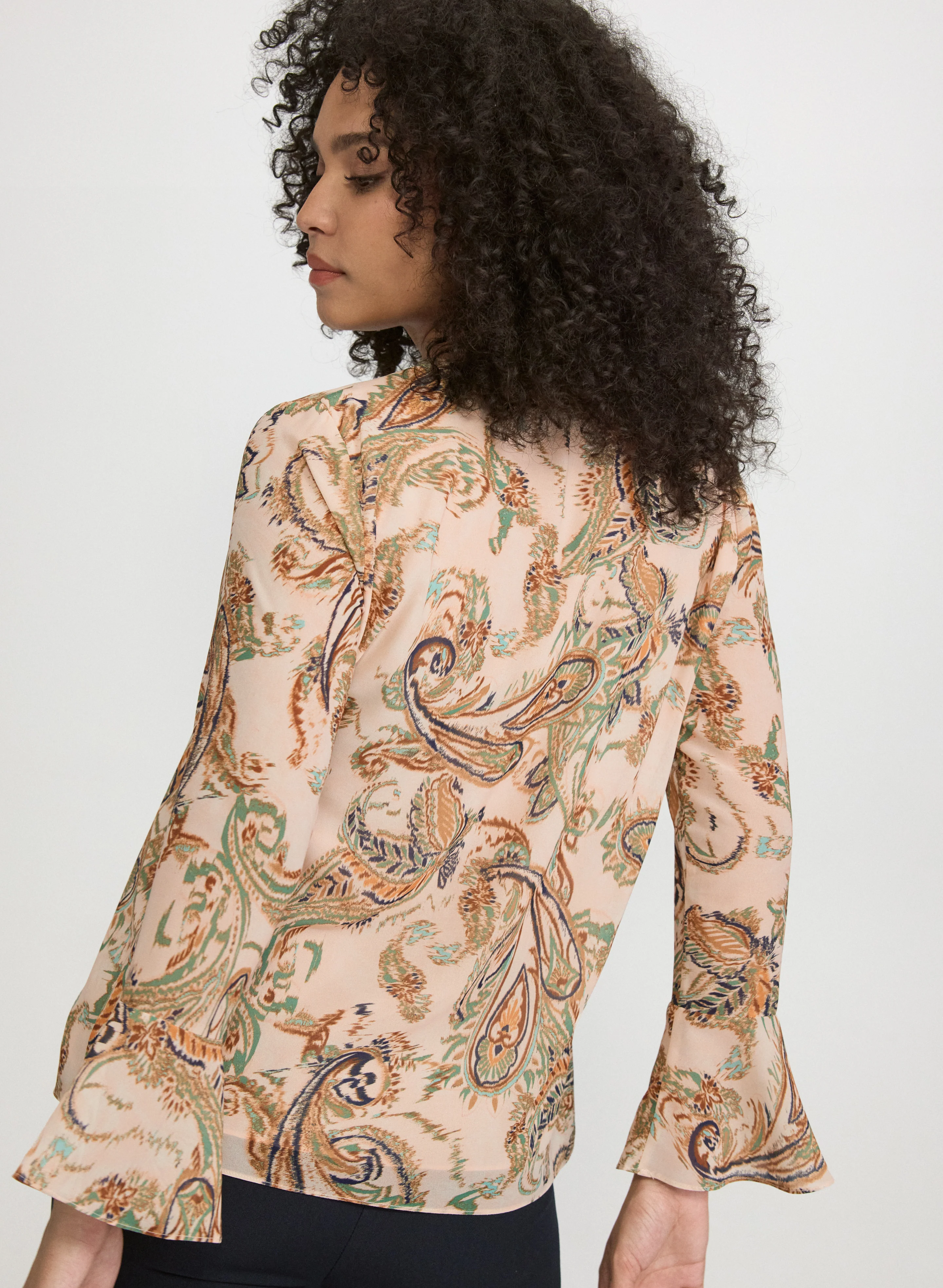Paisley Bell Sleeve Blouse - Image 4