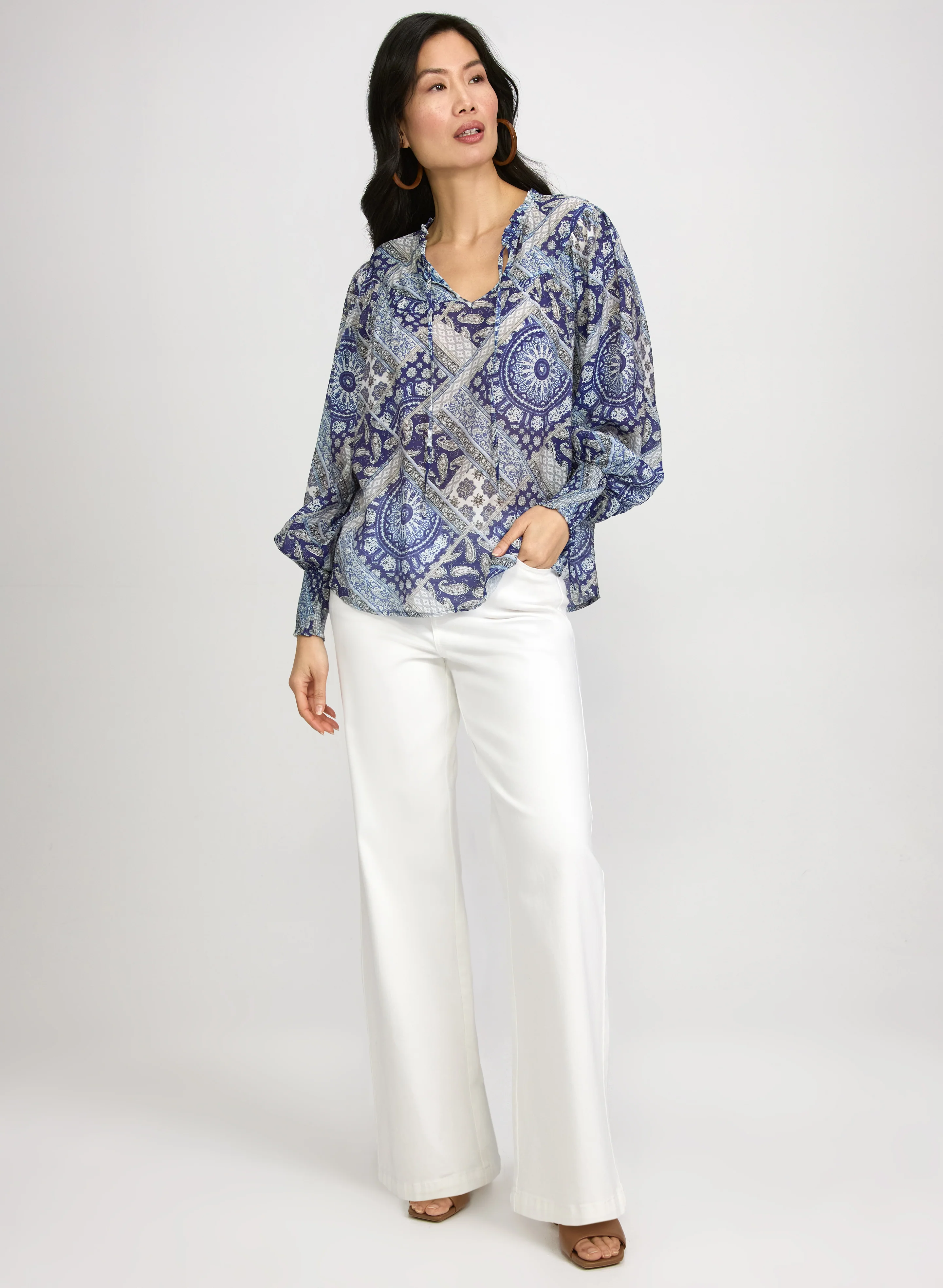 Paisley Cotton-Blend Blouse - Image 3