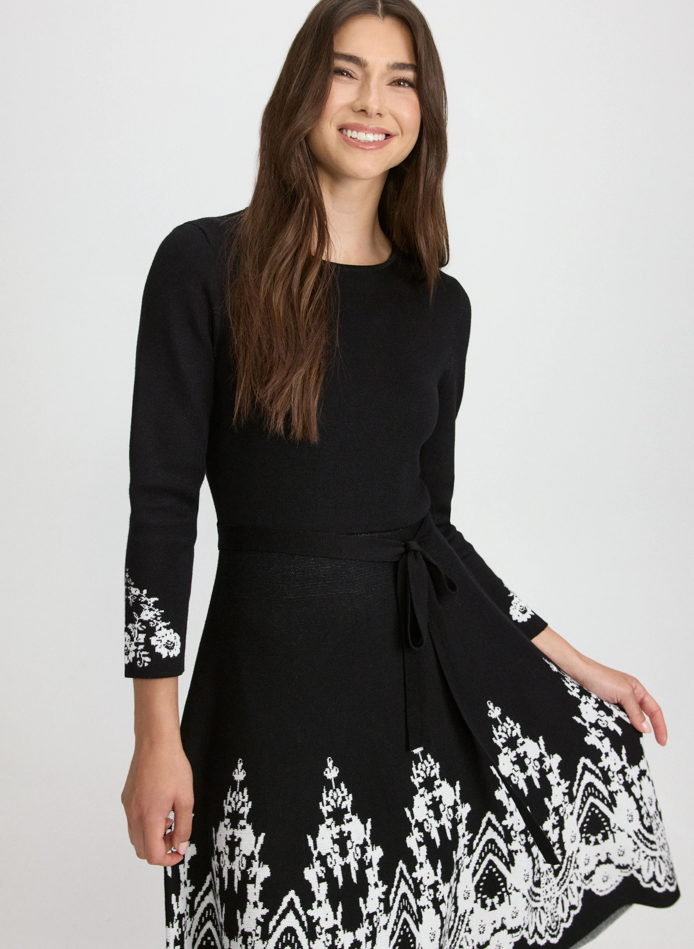 Paisley Placement Knit Dress - Image 7