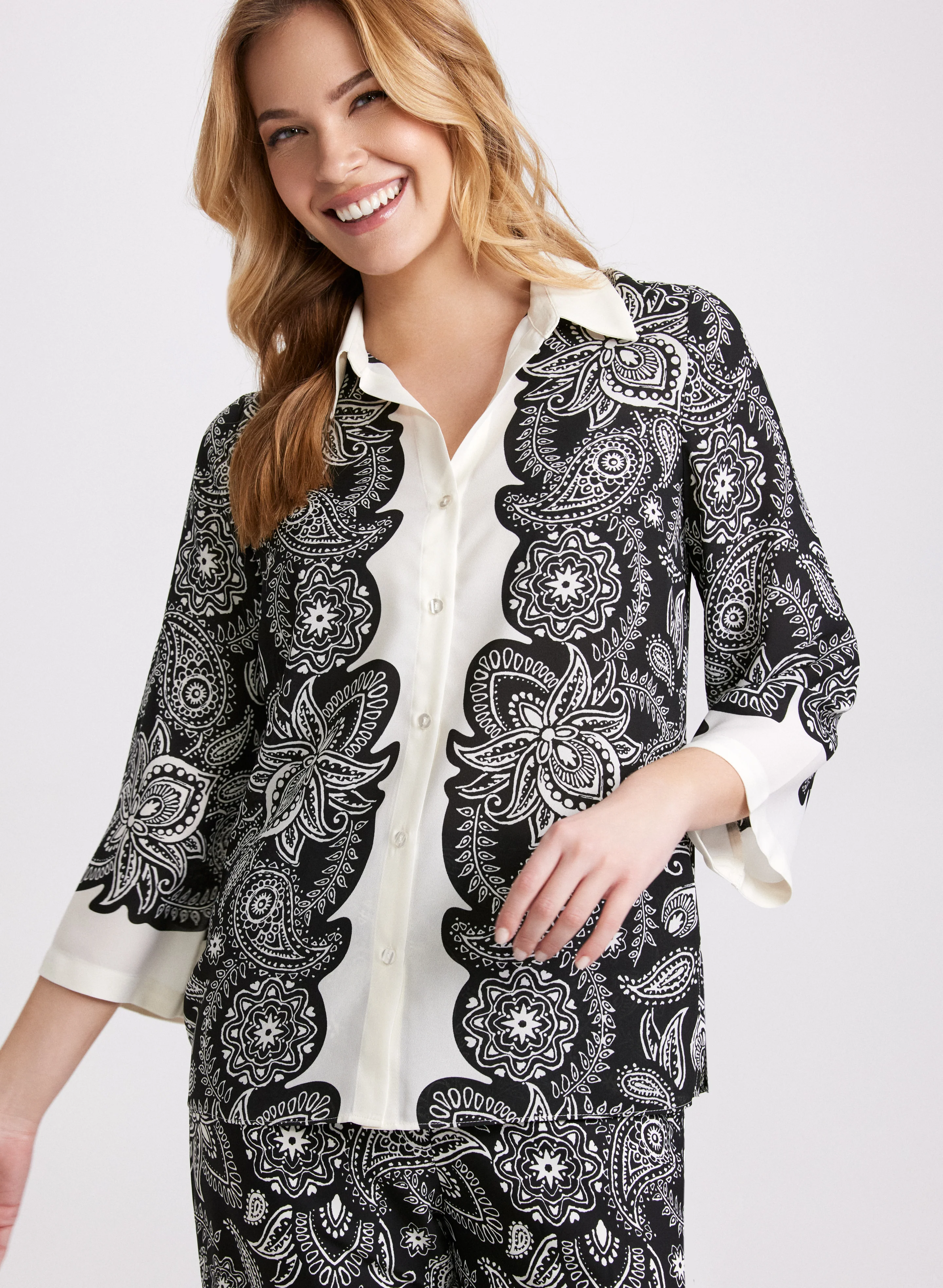 Paisley Placement Print Blouse - Image 7