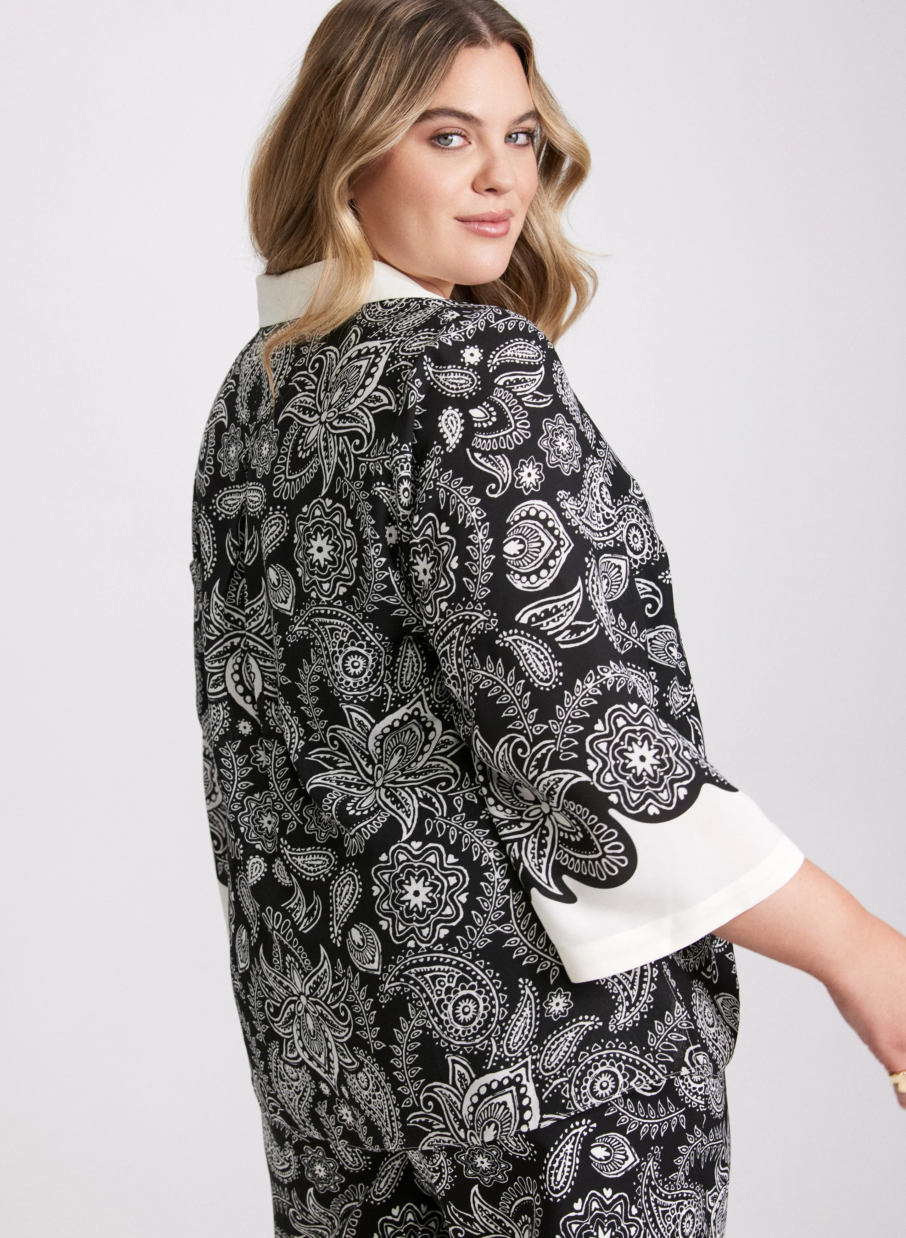 Paisley Placement Print Blouse - Image 3