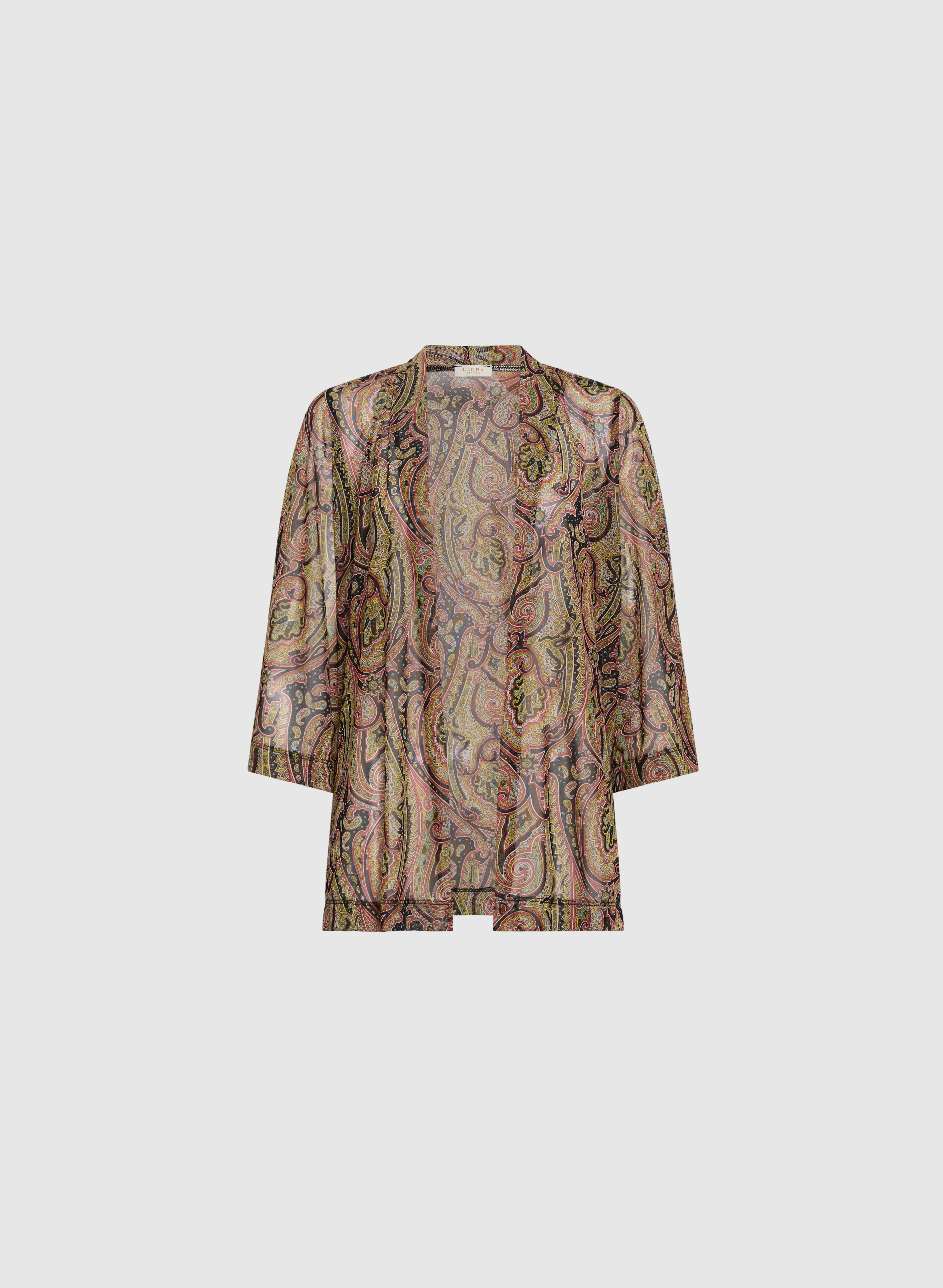 Paisley Print Long Sleeve Cover-Up - Image 6