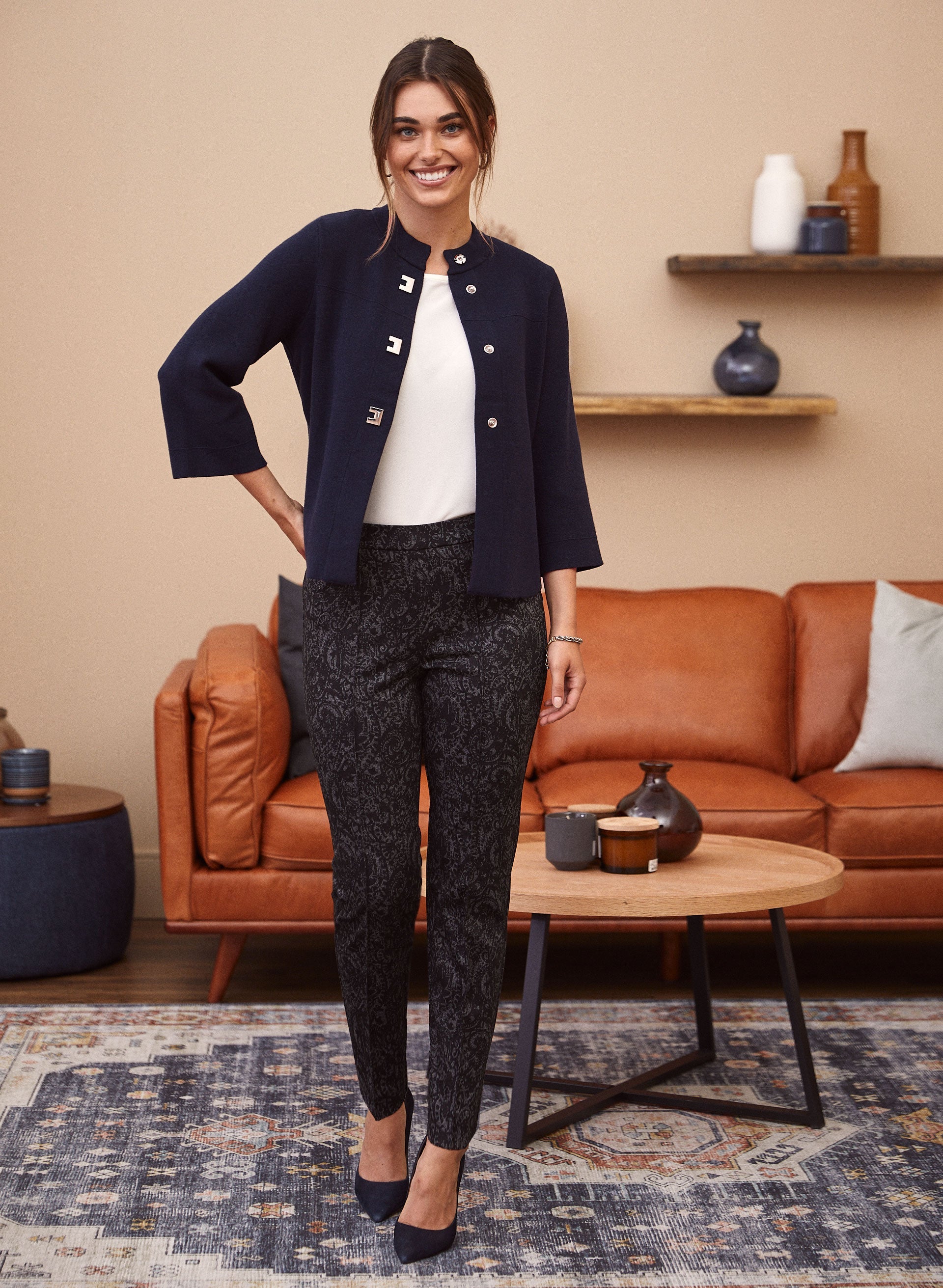 Paisley Print Pull-On Pants - Image 3