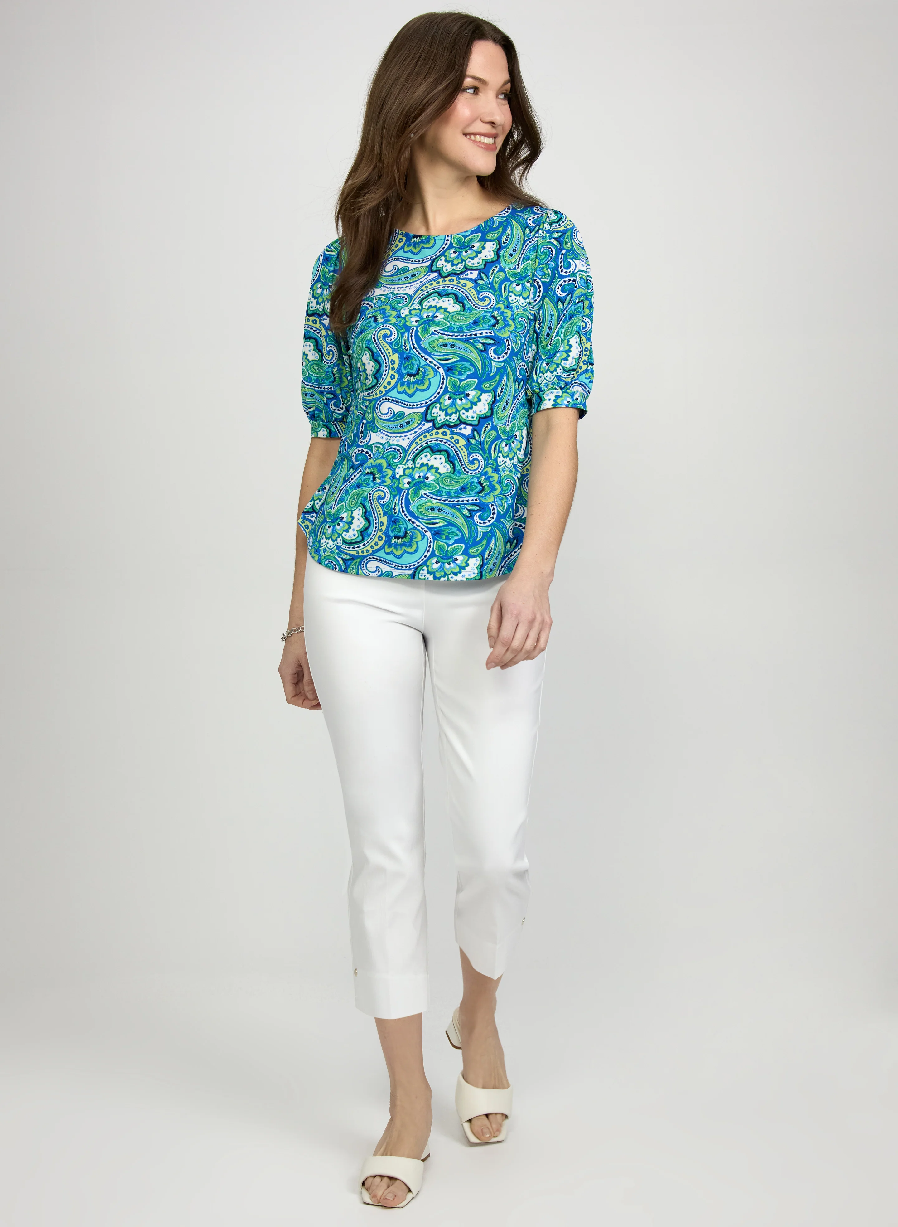 Paisley Puff Sleeve Top - Image 4