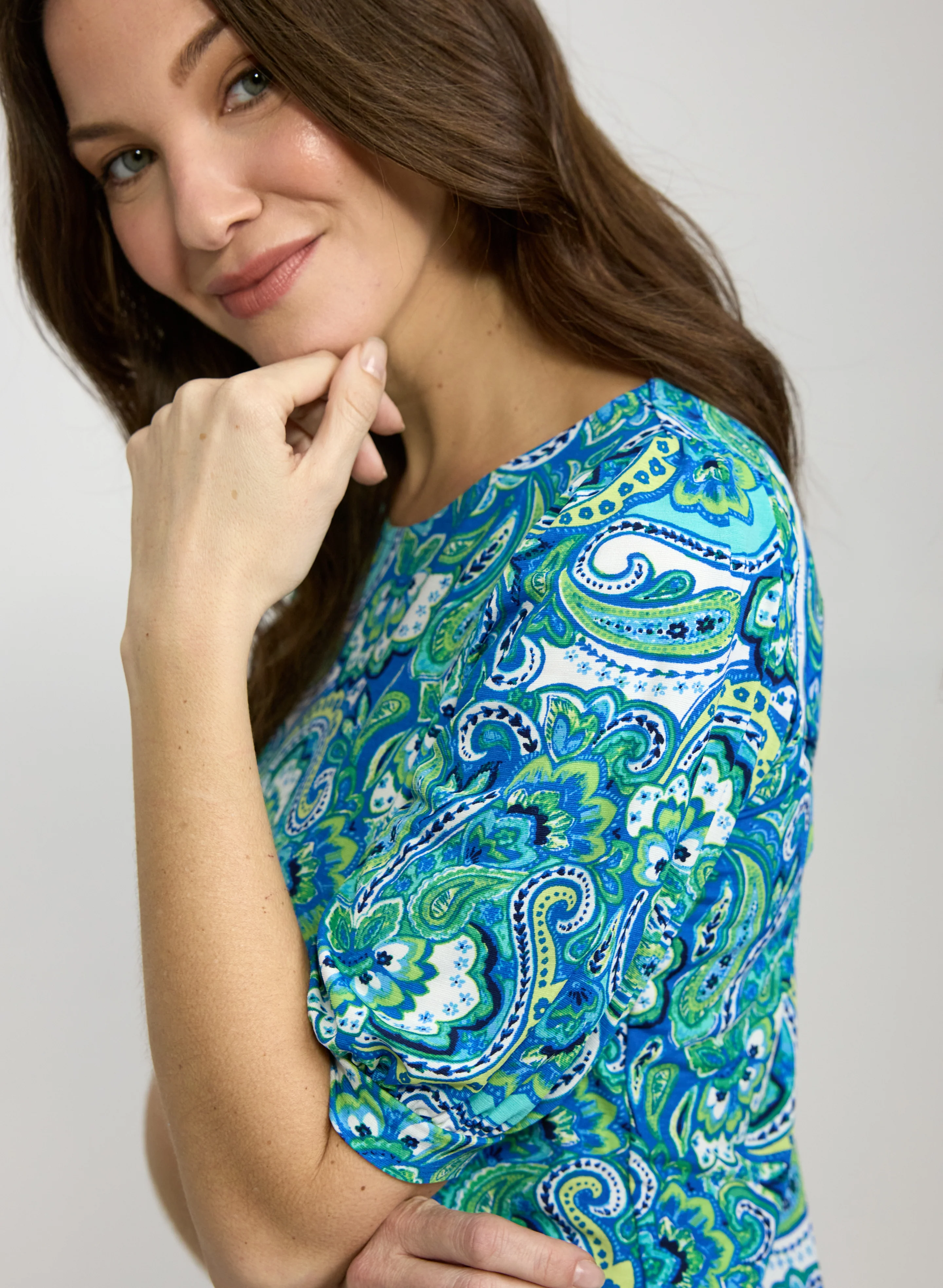 Paisley Puff Sleeve Top - Image 5