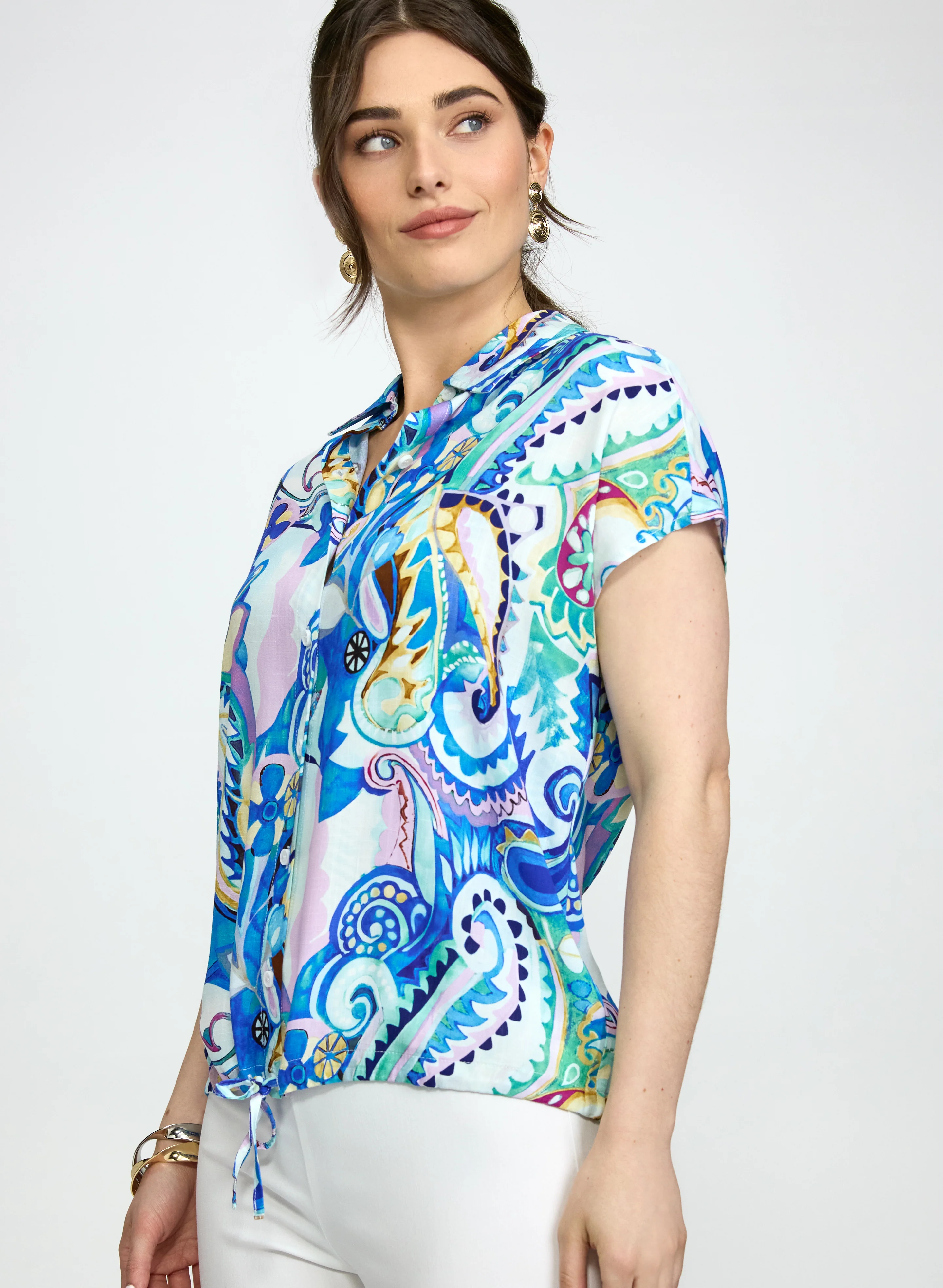 Paisley Short Sleeve Blouse - Image 4