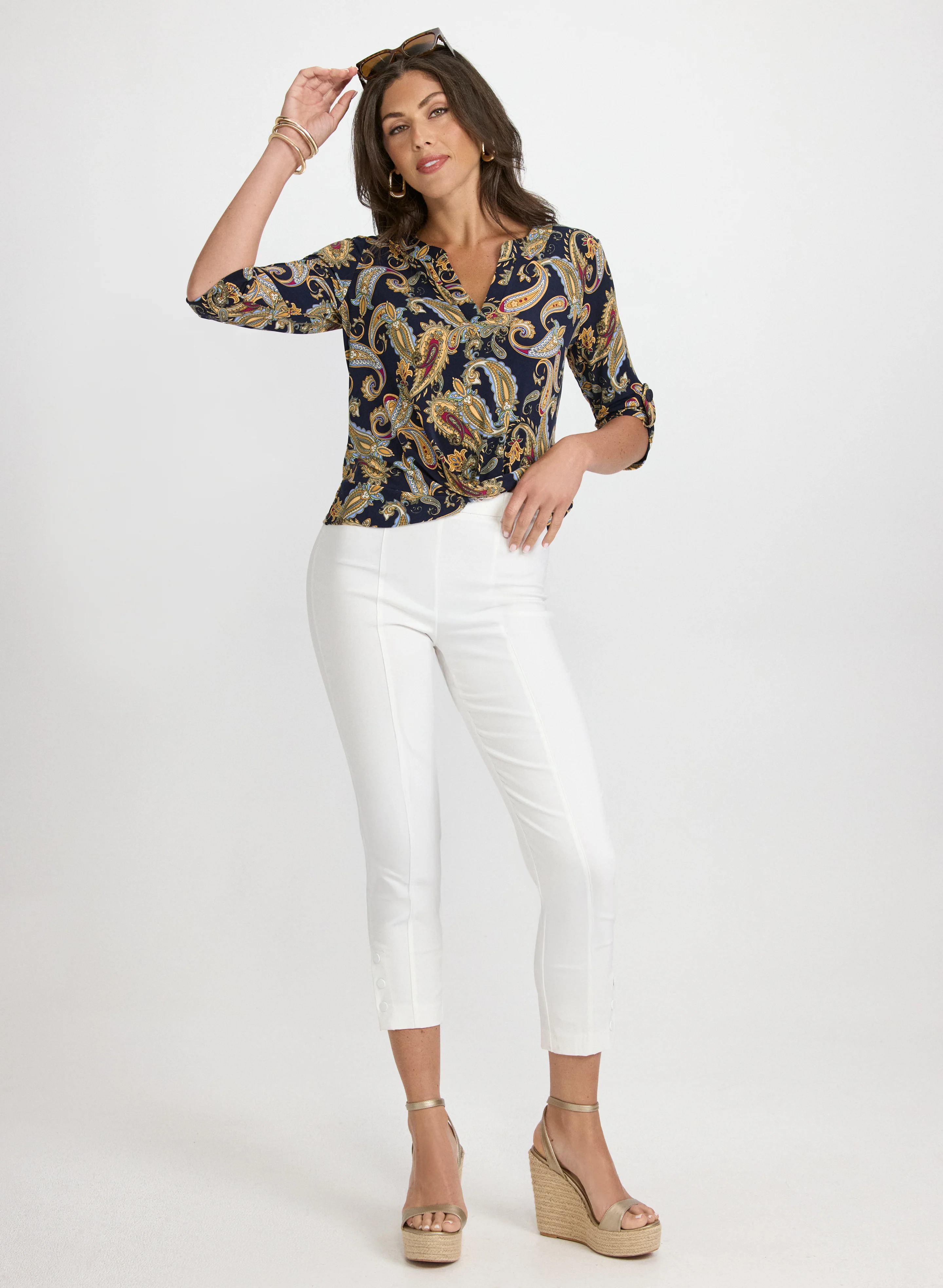 Paisley Split Neck Top - Image 3