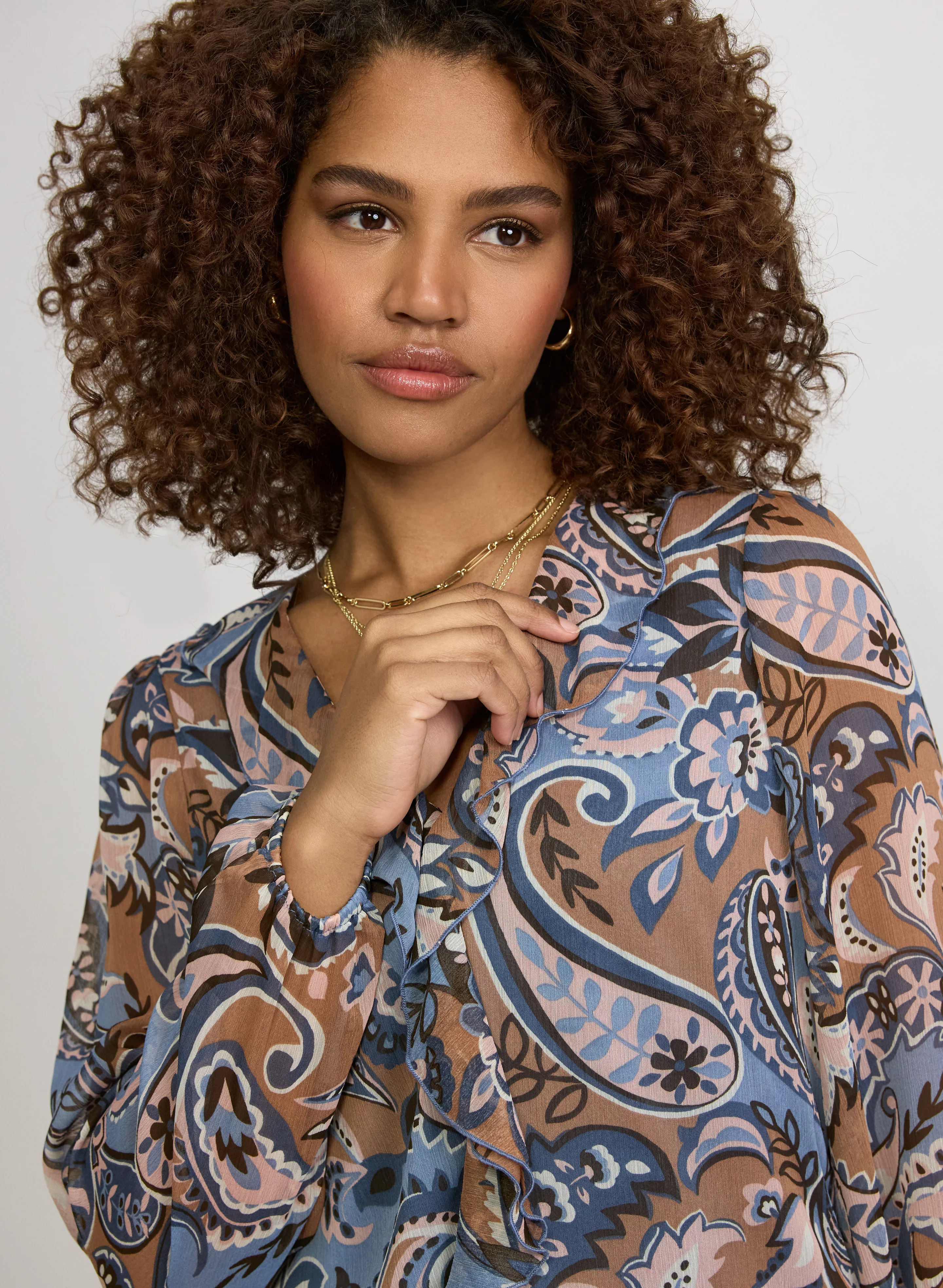 Paisley V-Neck Blouse - Image 2
