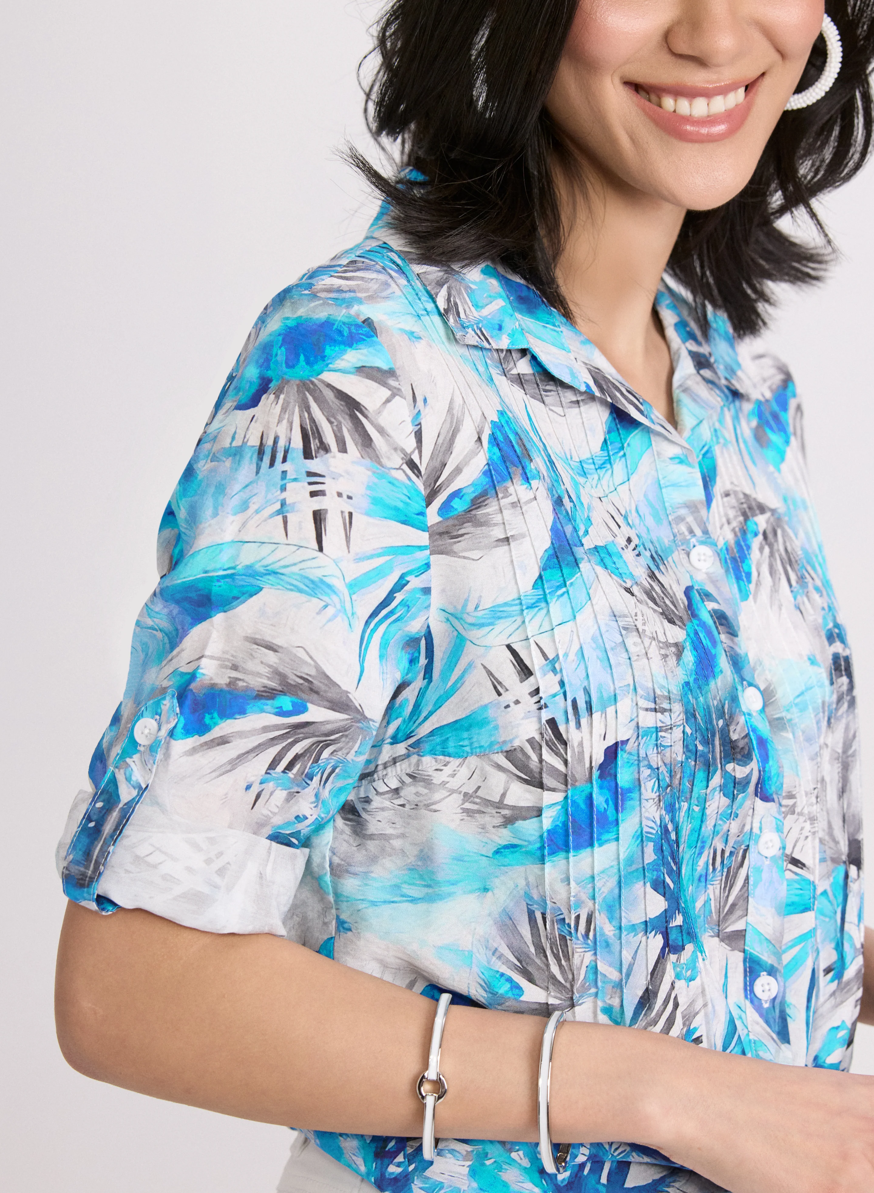 Palm Leaf Print Blouse - Image 5