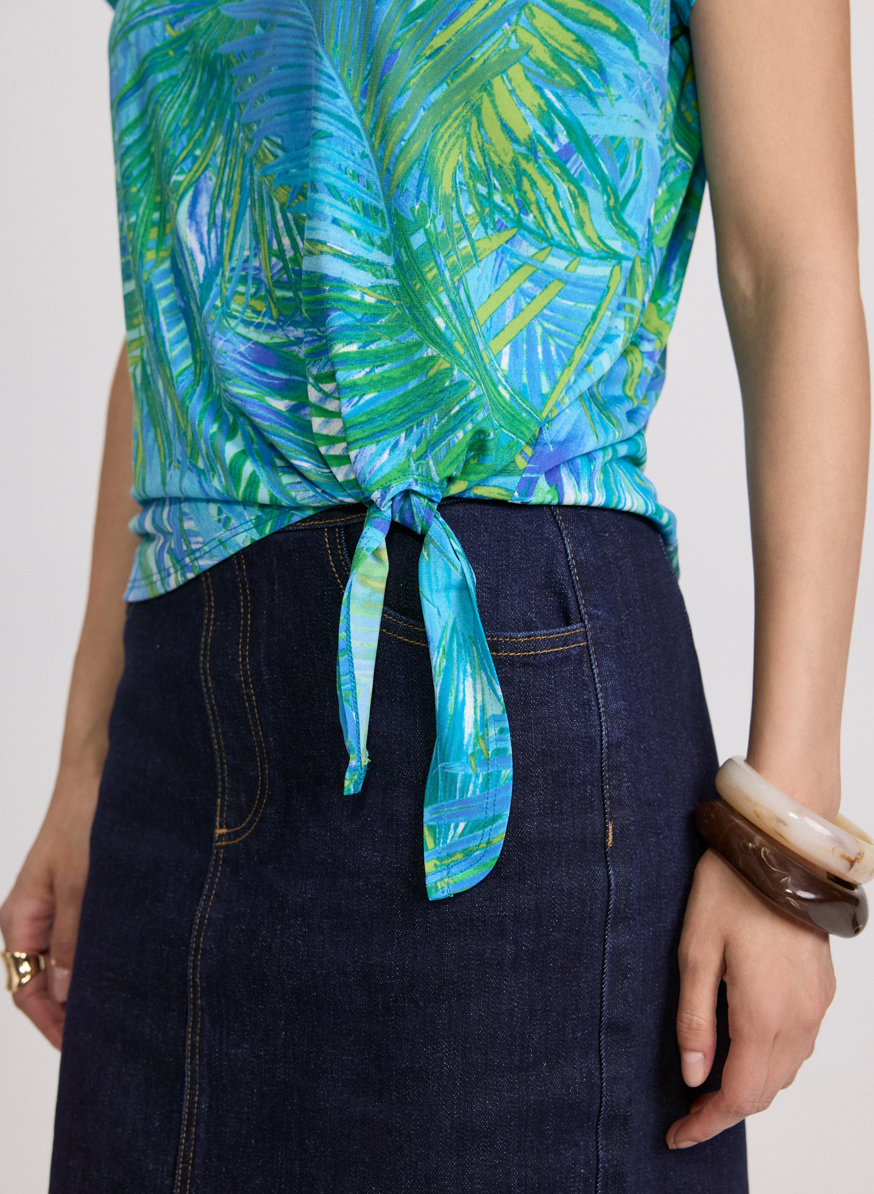 Palm Leaf Print Top - Image 5