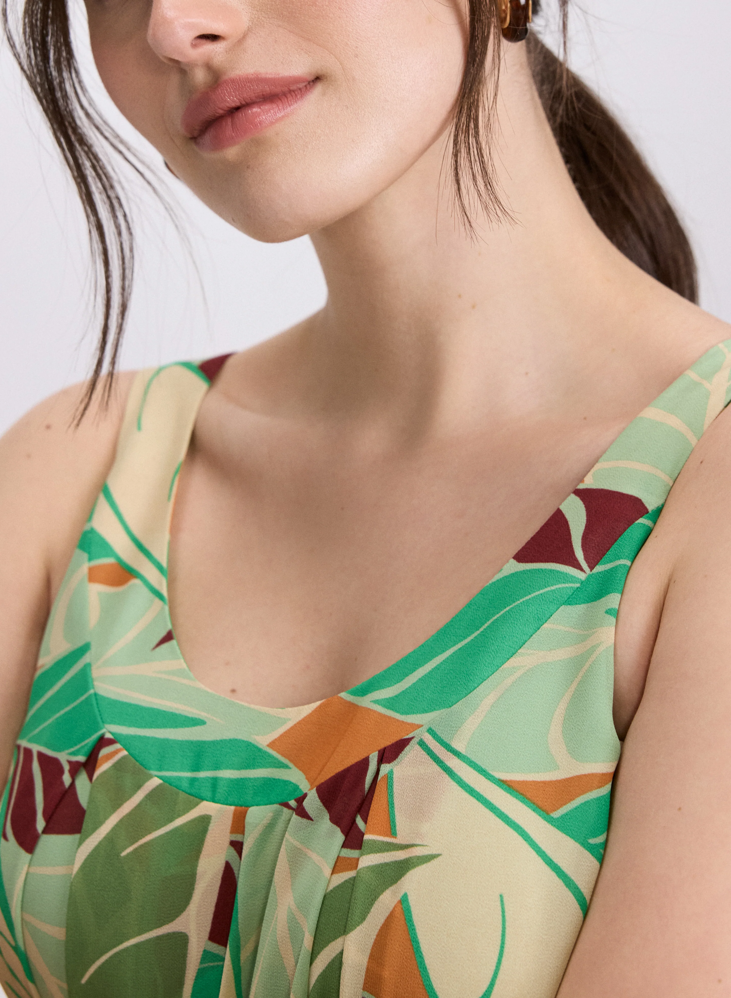 Palm Print Maxi Dress - Image 5