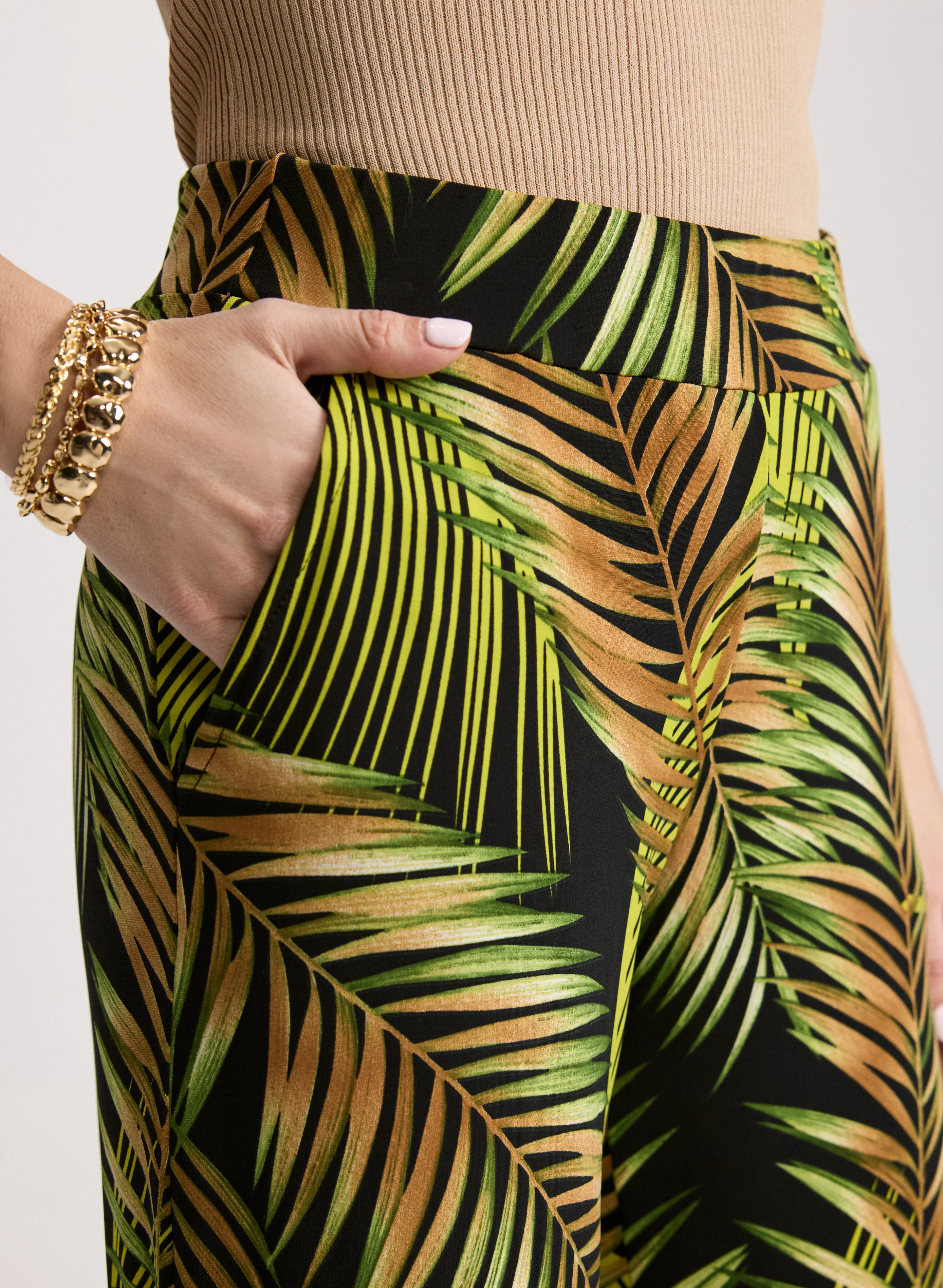 Palm Print Wide Leg Pants - Image 5