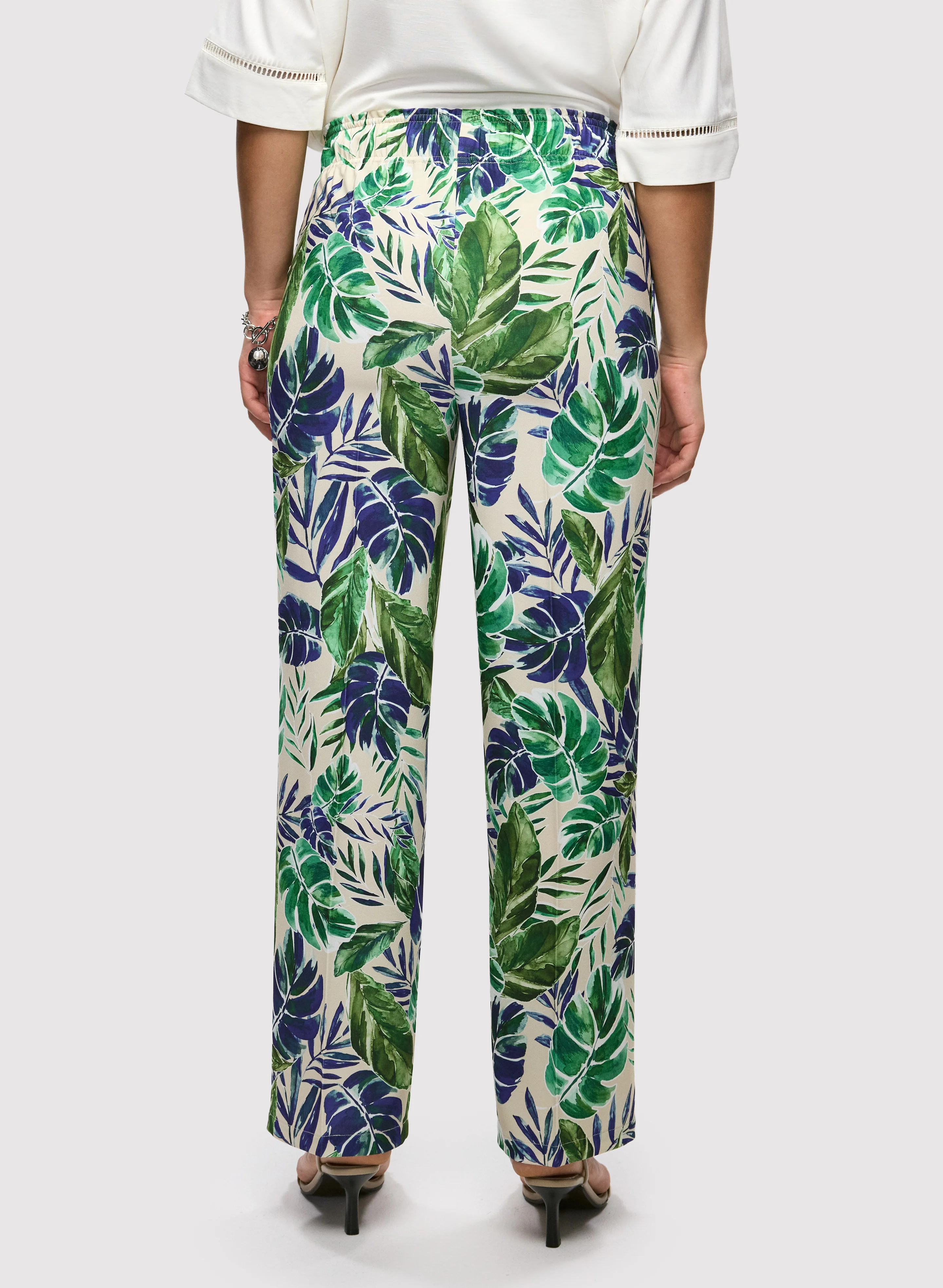 Palm Print Wide Leg Pants - Image 2