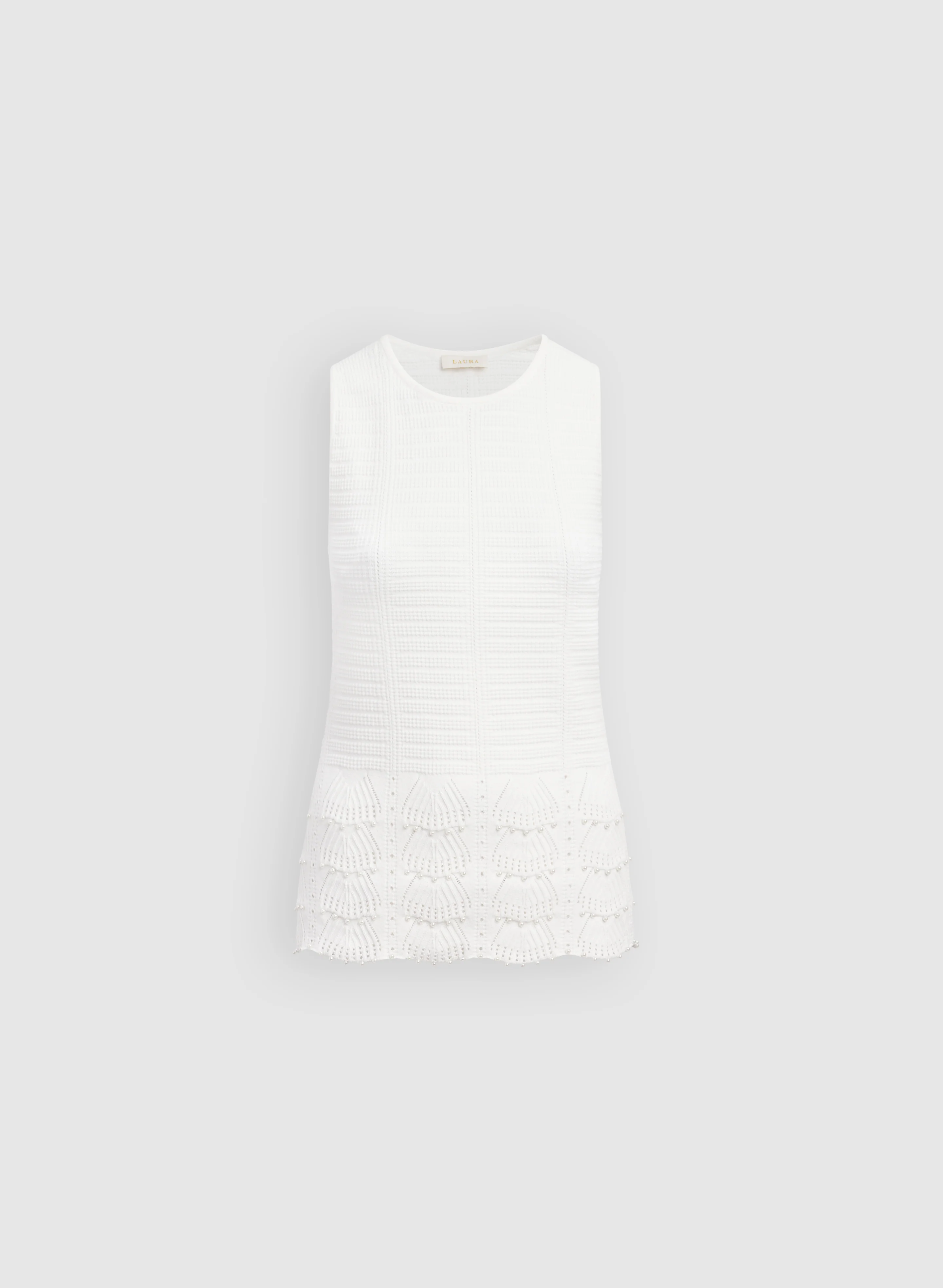 Pearl Detail Sleeveless Knit - Image 7