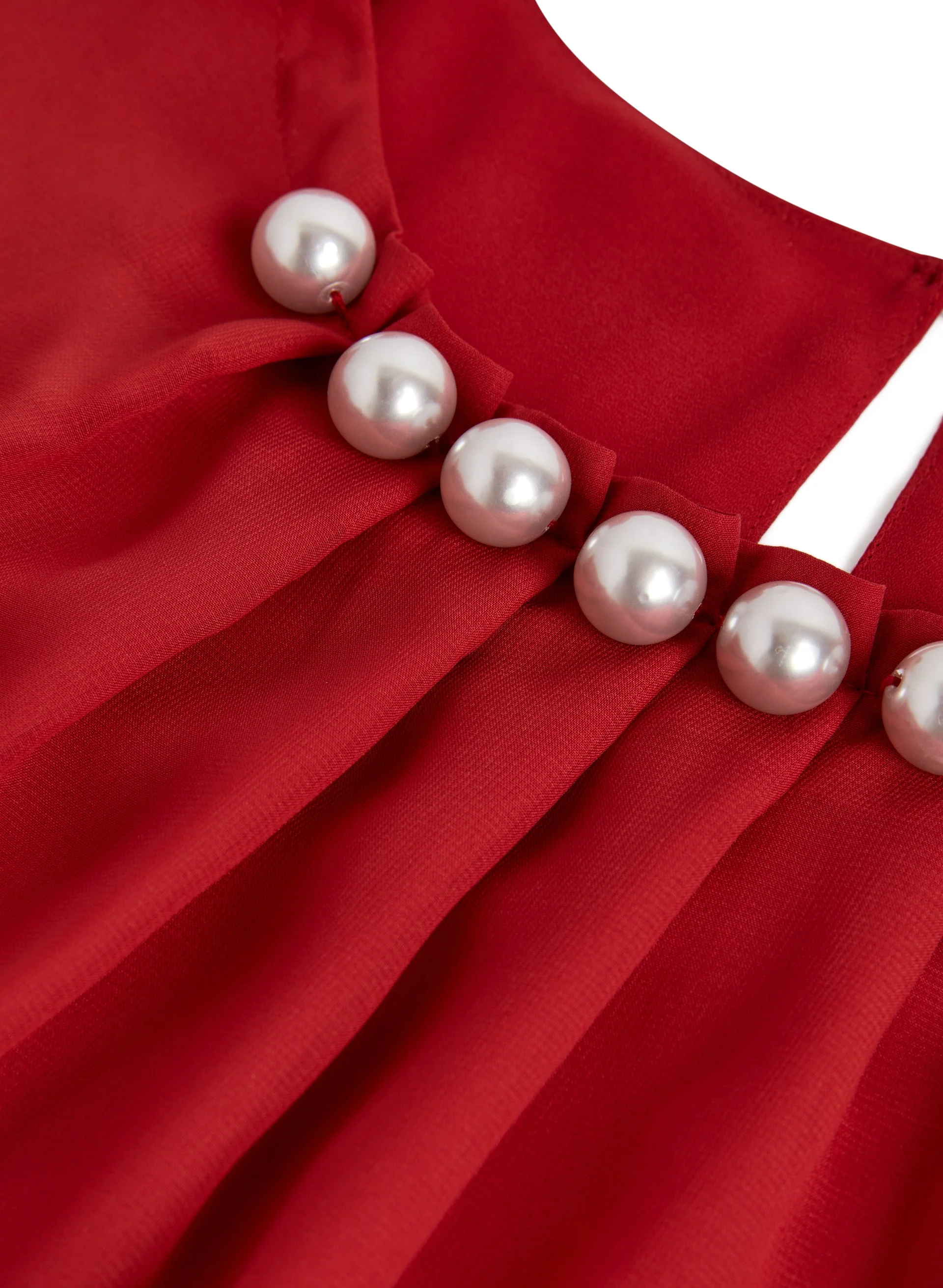 Pearl Detail Smocked Sleeve Blouse - Image 6