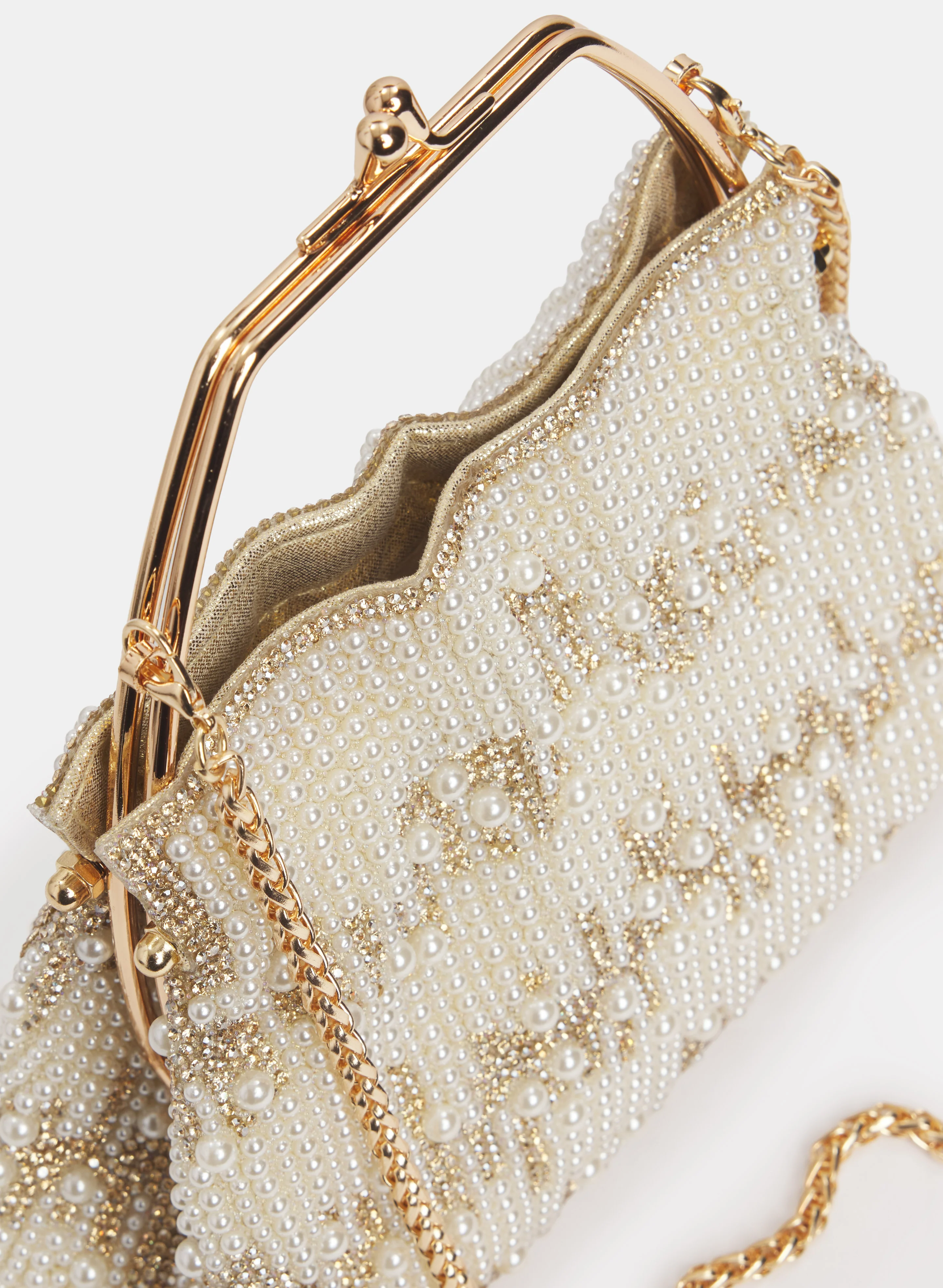 Pearl Embellished Box Clutch - Image 2