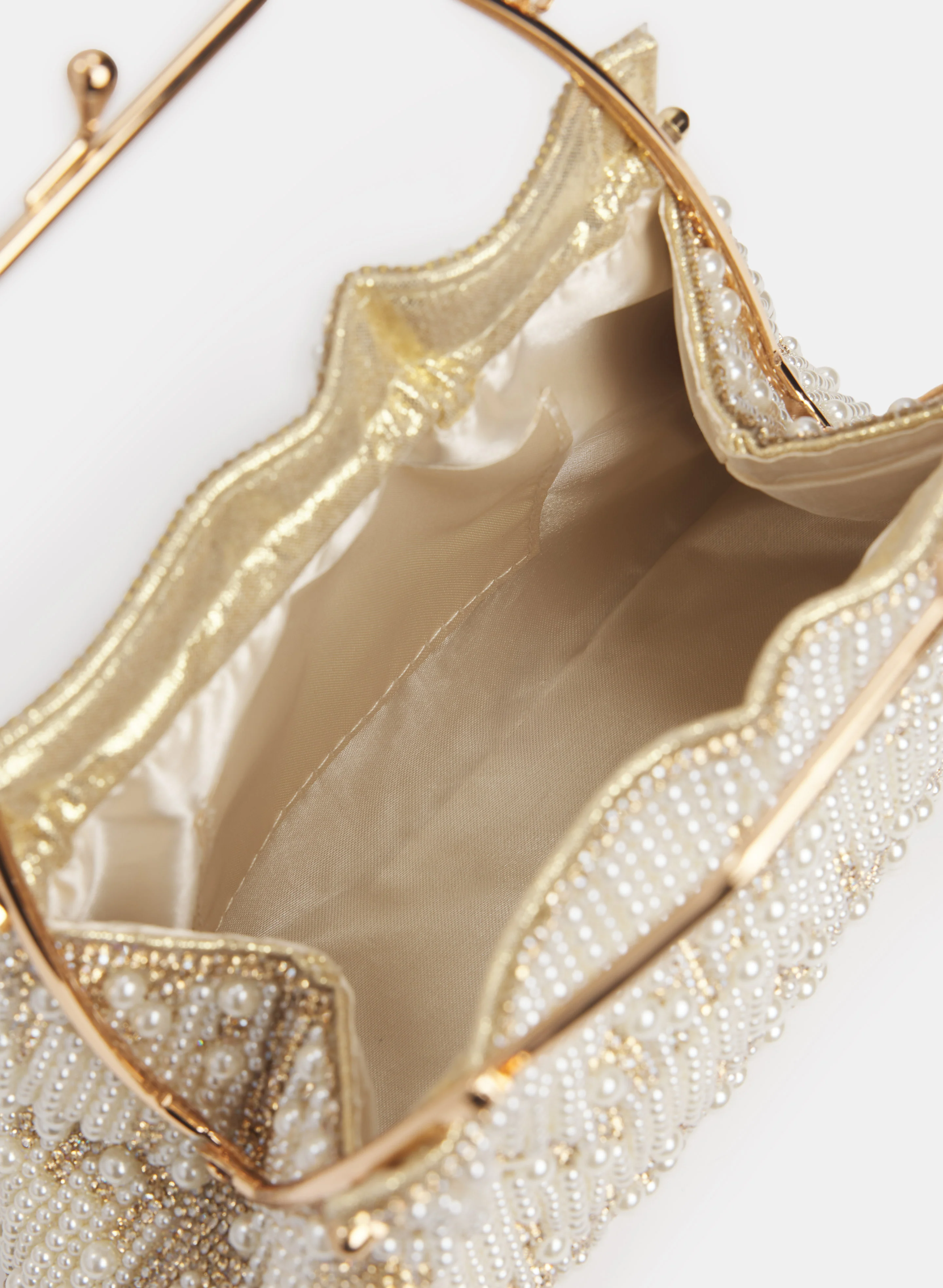 Pearl Embellished Box Clutch - Image 4