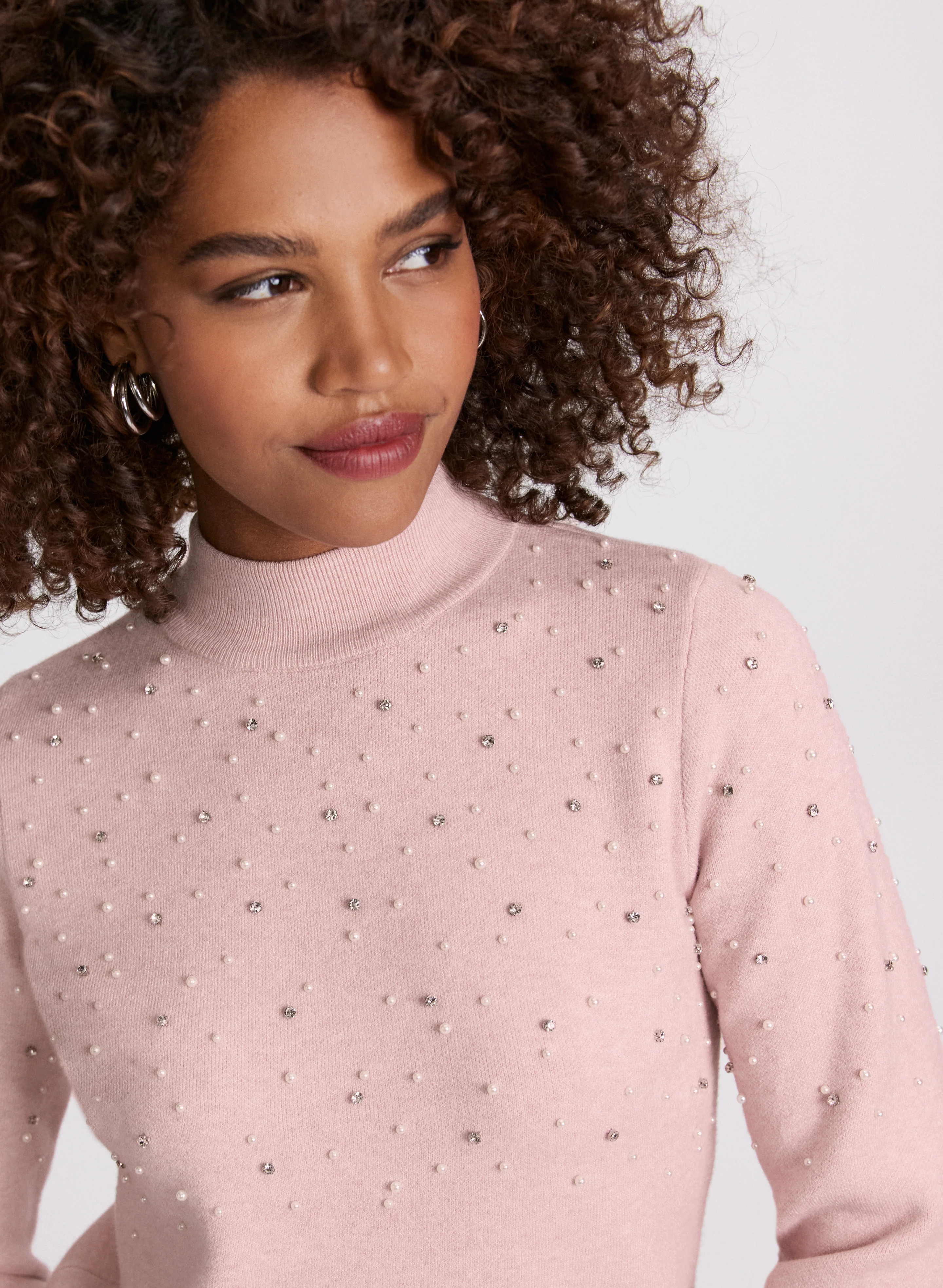 Pearl & Rhinestone Trim Sweater - Image 3