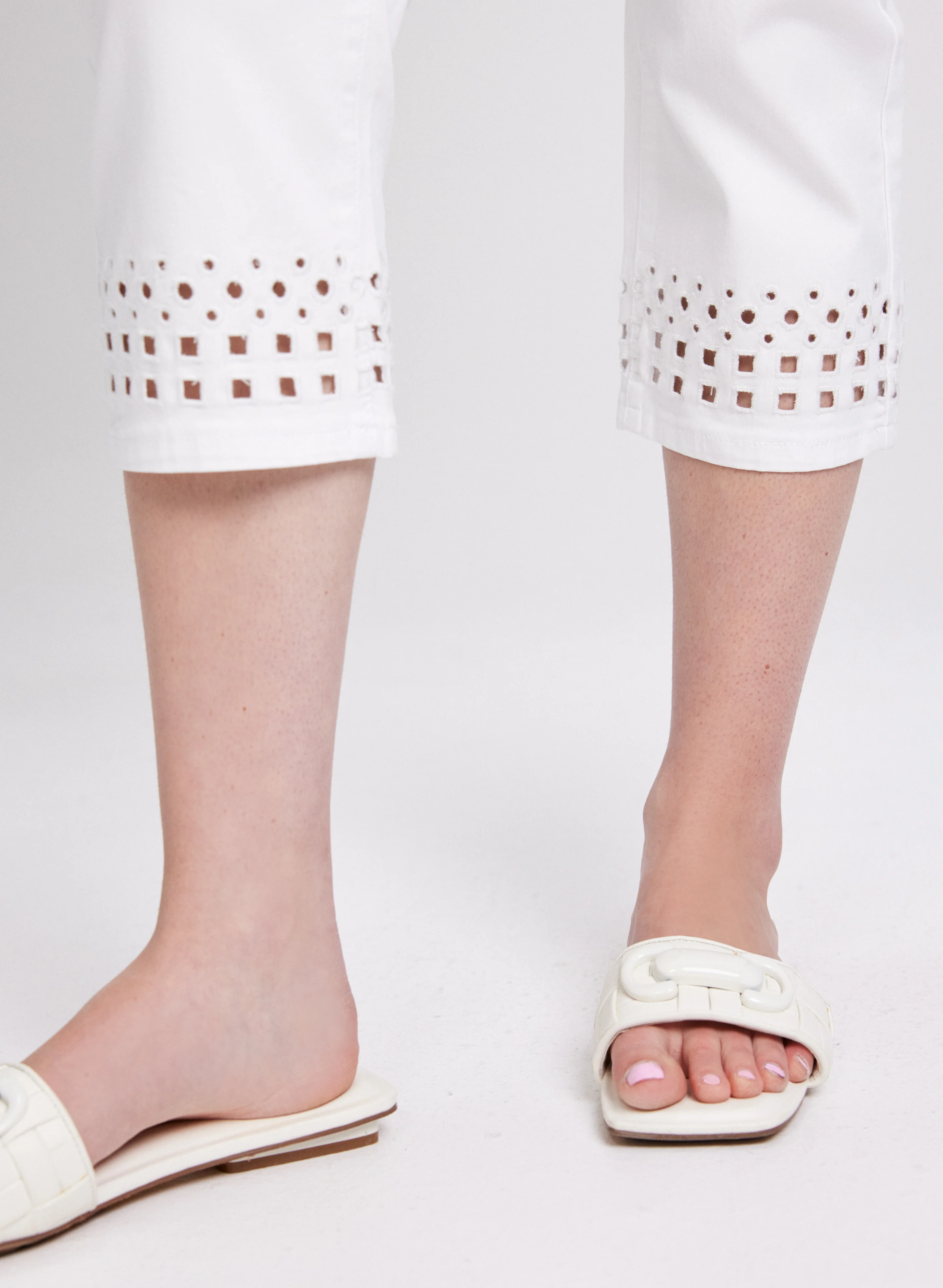 Perforated Denim Capris - Image 2