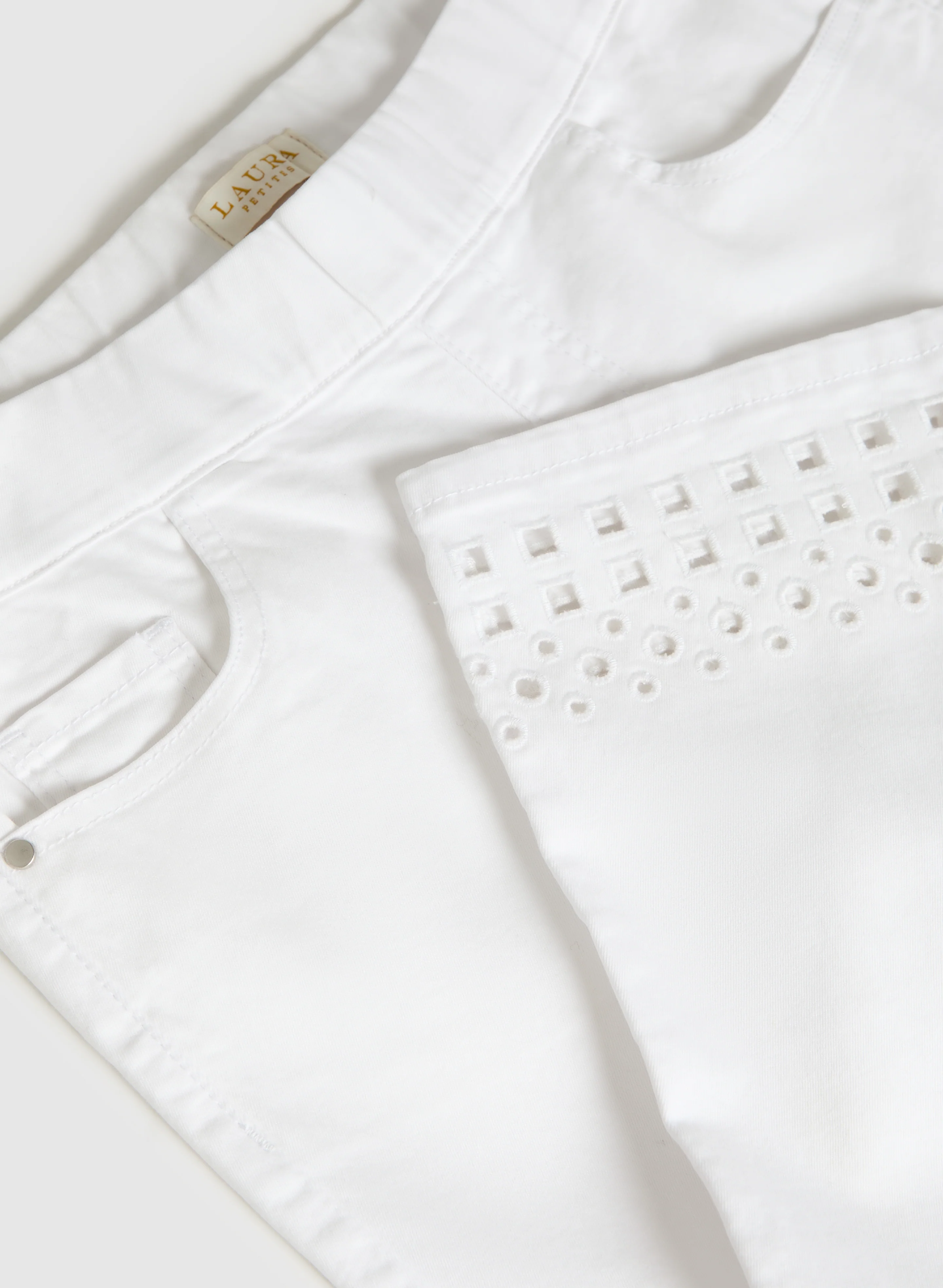 Perforated Denim Capris - Image 7